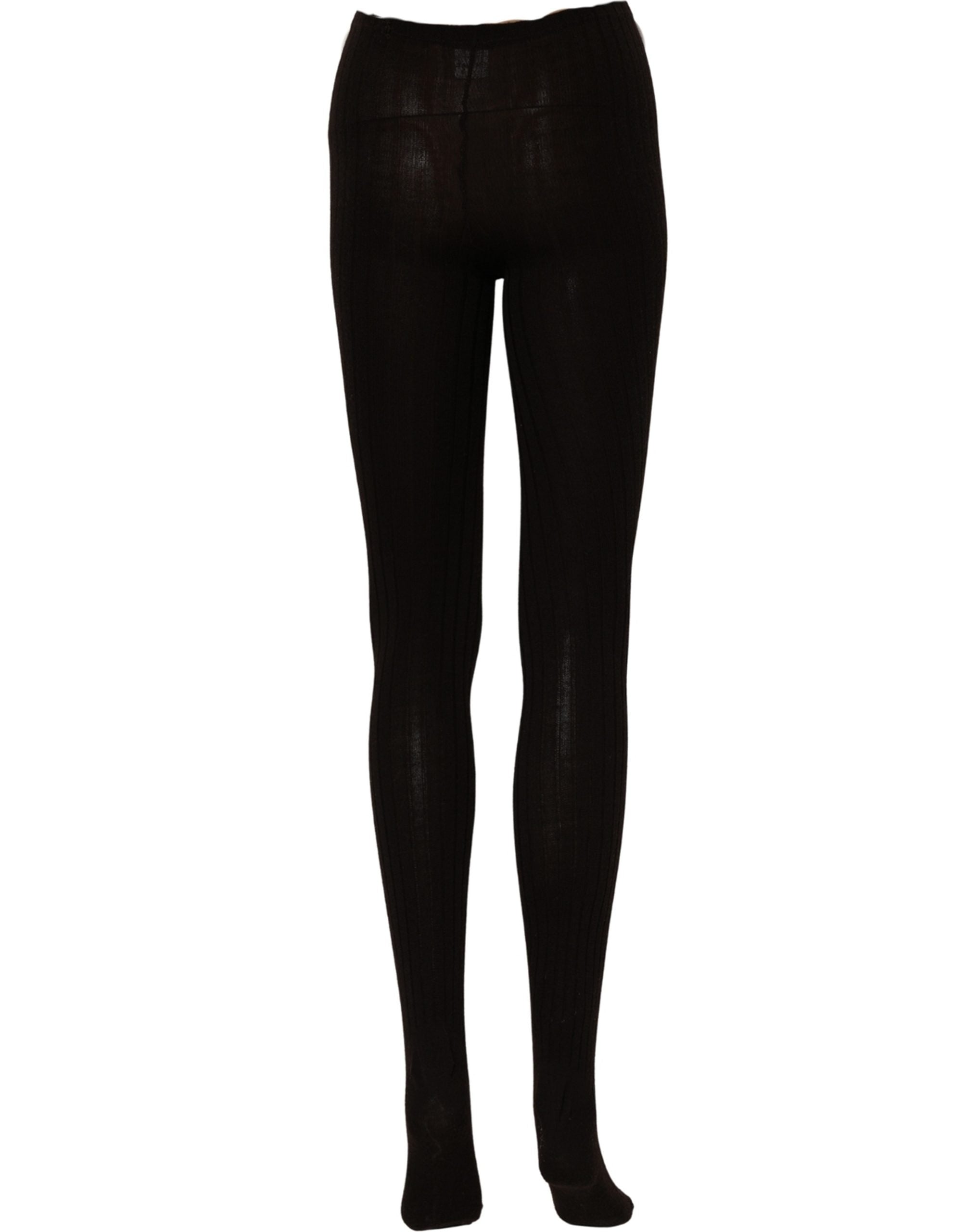 Dolce & Gabbana Schwarze Wollstrumpfhose One Size Socken