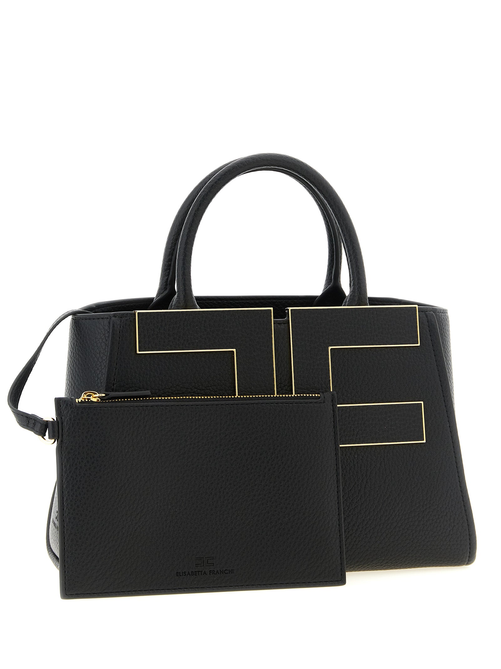 Elisabetta Franchi Schwarze Tote Bag aus Polyester