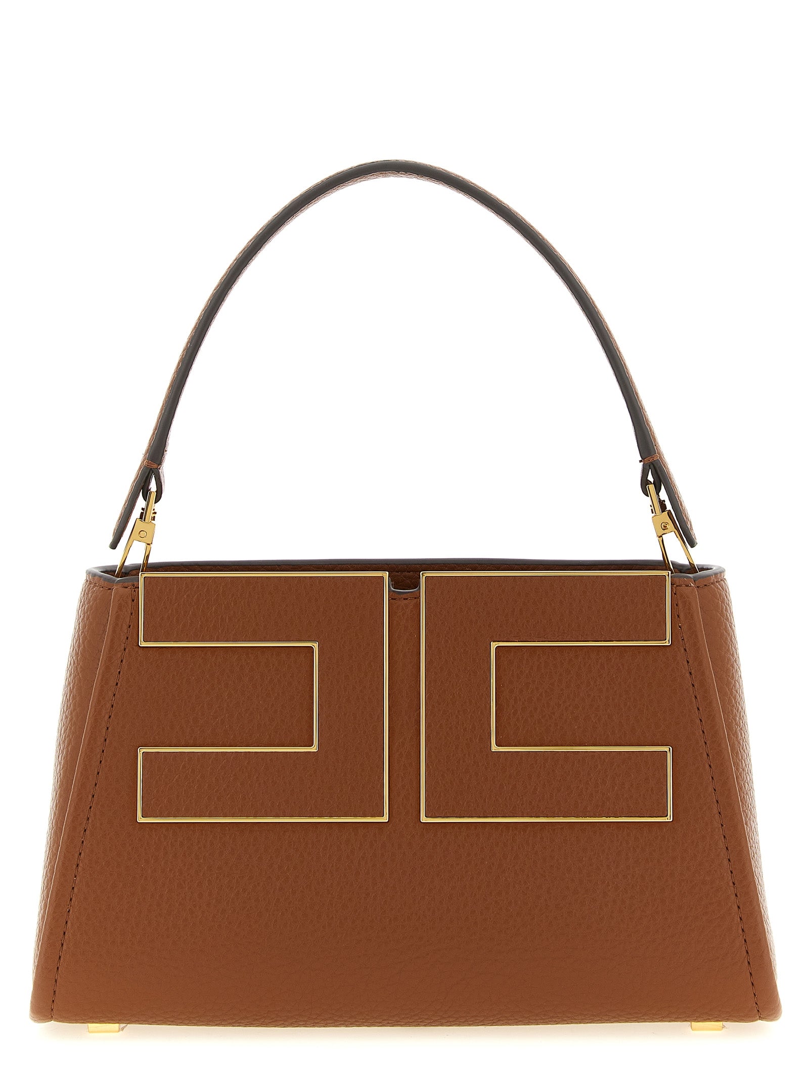 Elisabetta Franchi Braune Handtasche aus Polyester