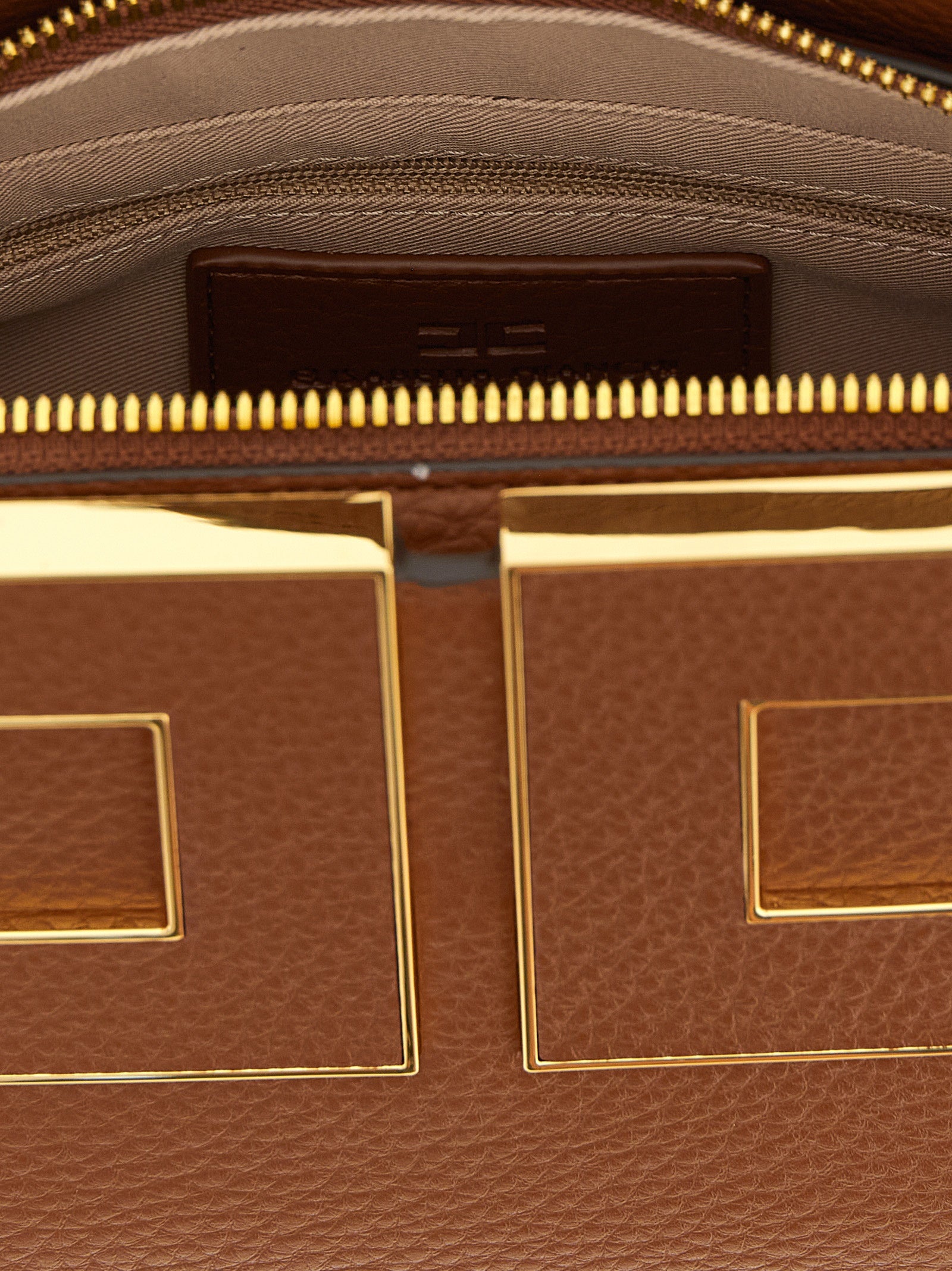 Elisabetta Franchi Braune Handtasche aus Polyester