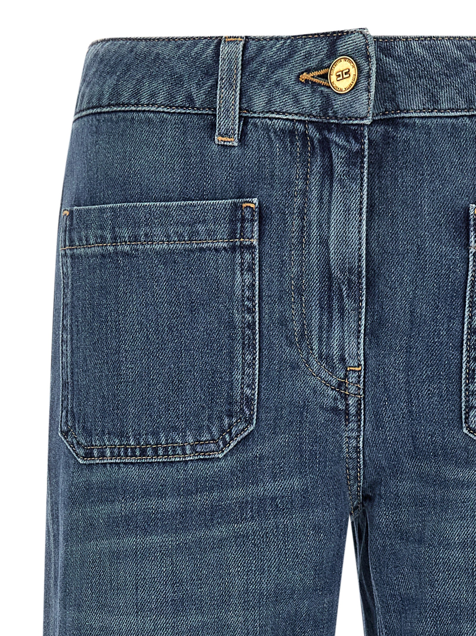 Elisabetta Franchi Blaue Jeans aus Baumwolle im geraden Schnitt