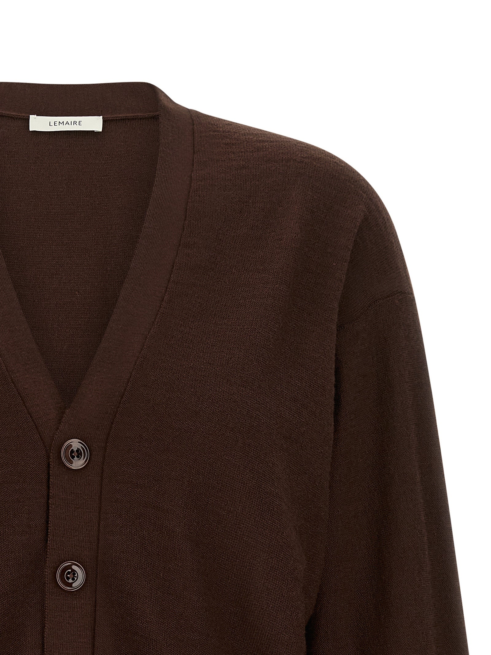 Lemaire Bordeaux Woll-Strickjacke