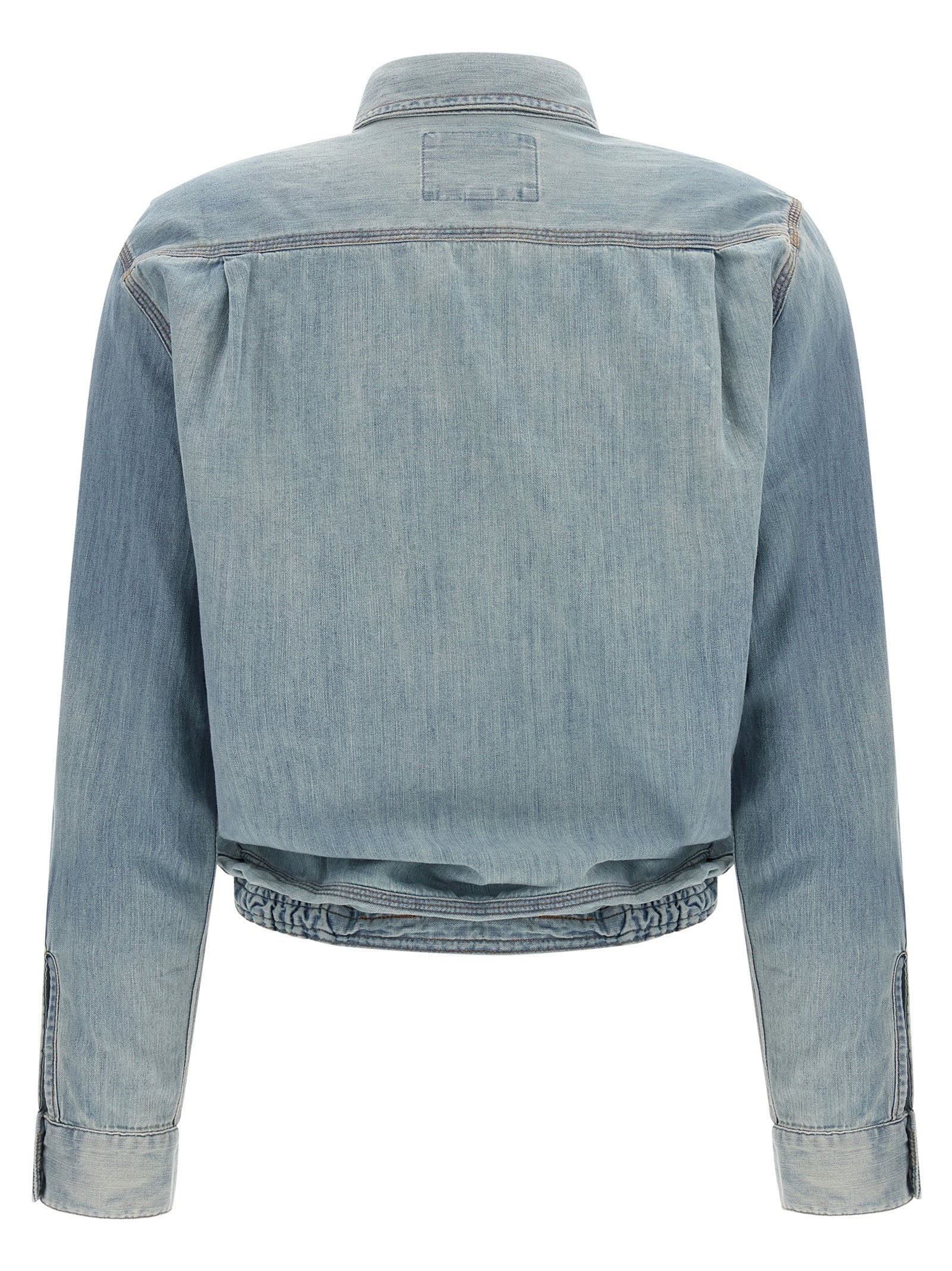 R13 Blaue Baumwollbluse