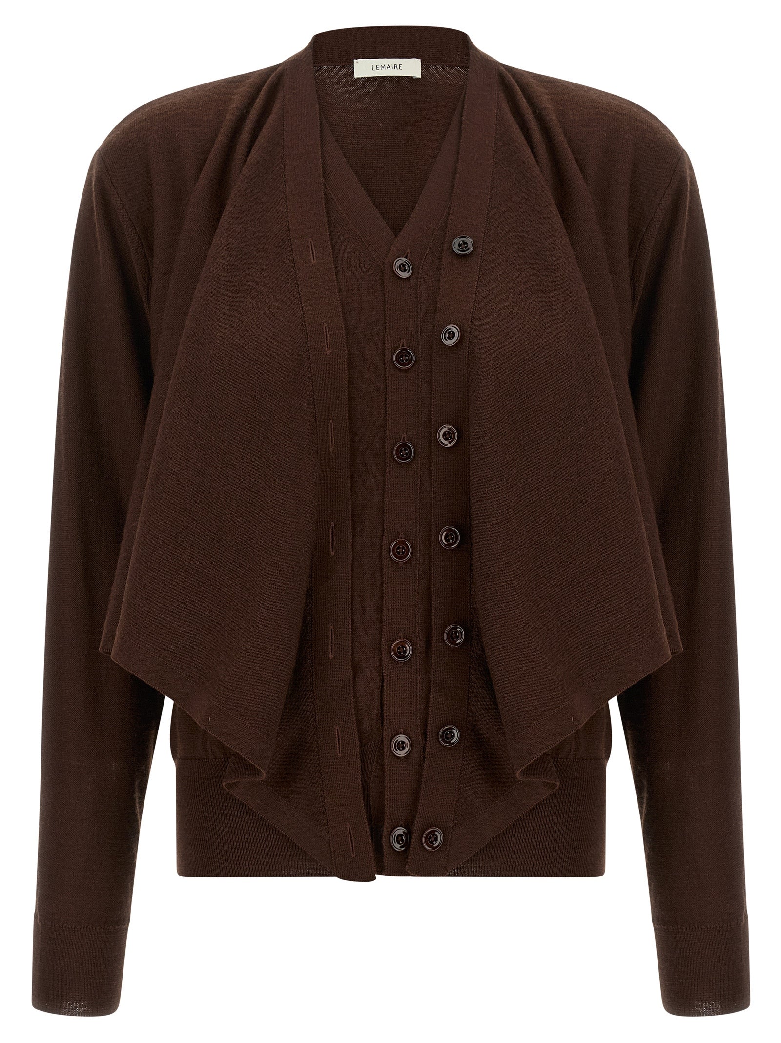 Lemaire Bordeaux Woll-Strickjacke