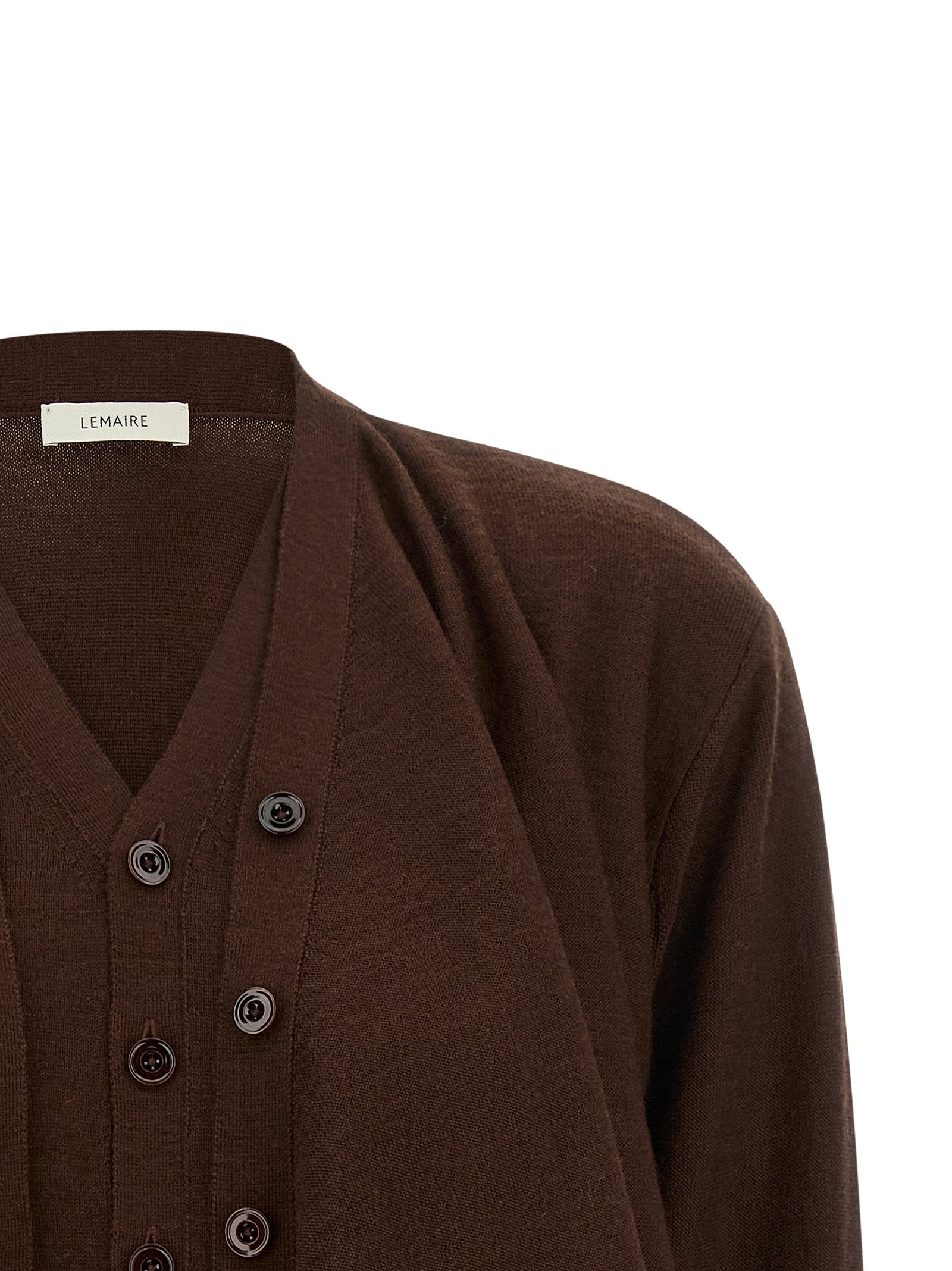 Lemaire Bordeaux Woll-Strickjacke