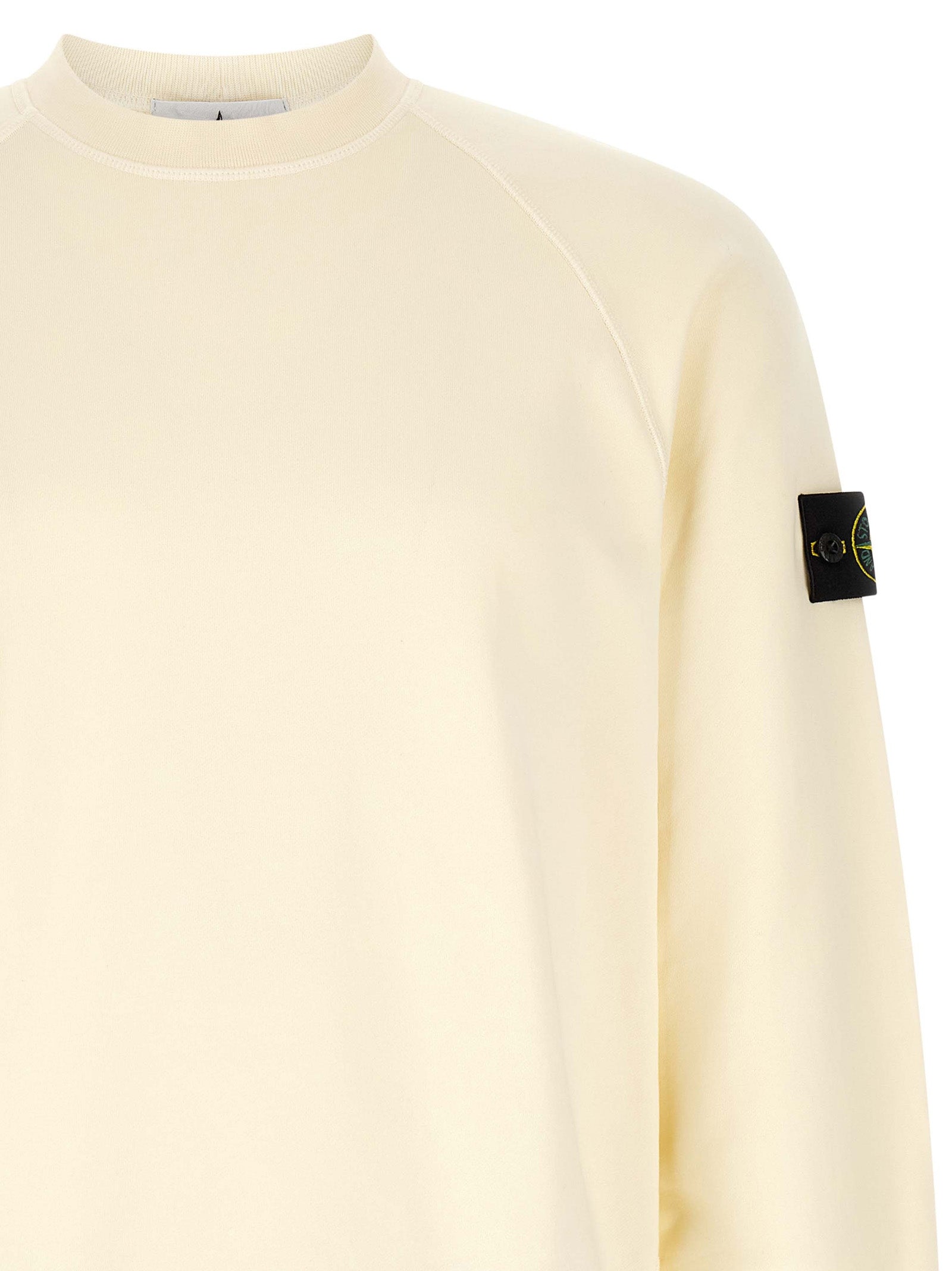 Stone Island Weißes Baumwoll-Sweatshirt