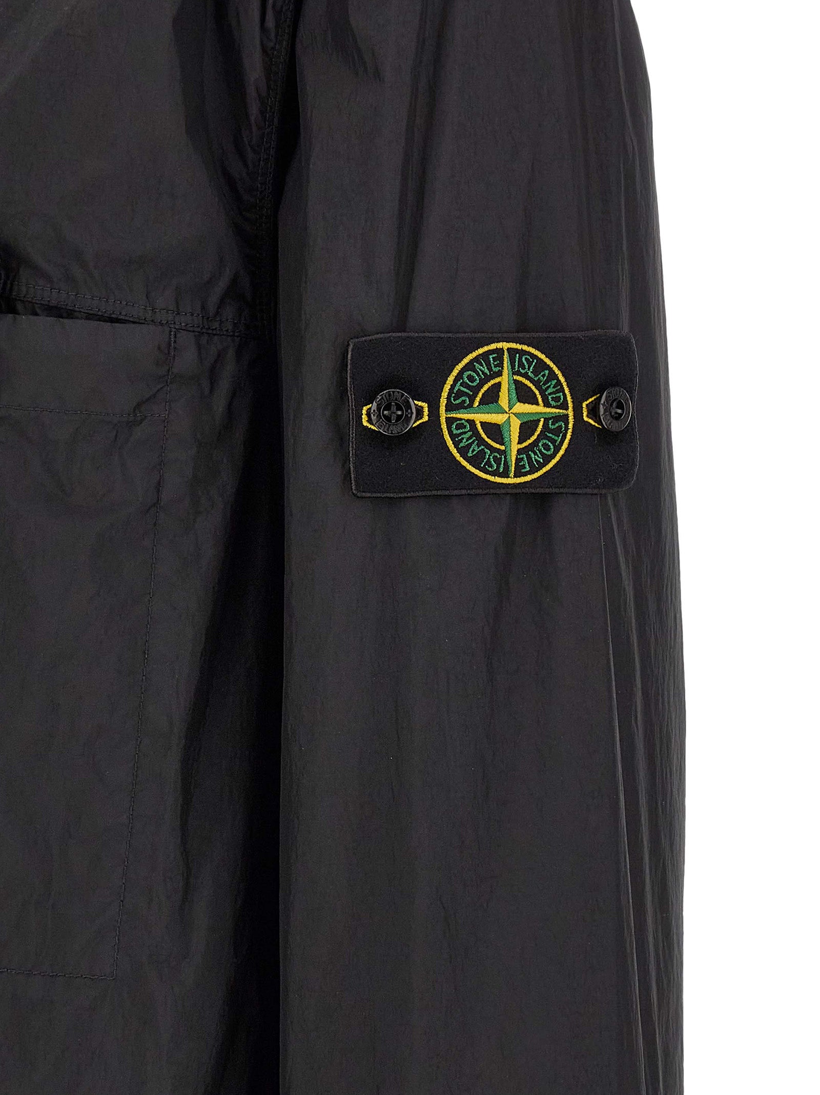 Stone Island Schwarze Polyamid-Shell-Jacke