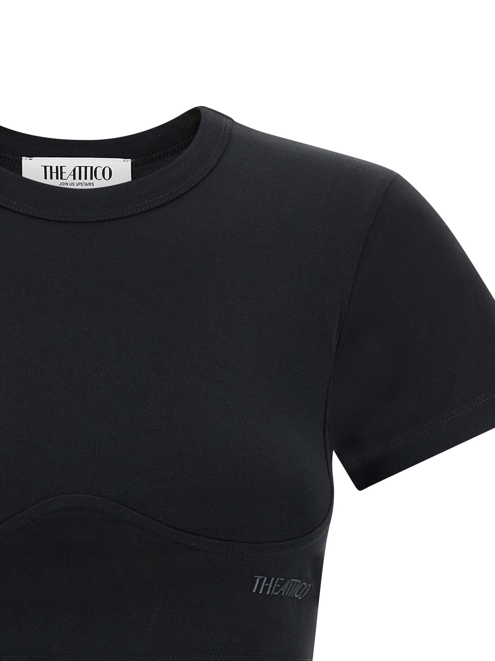 The Attico Schwarzes Baumwoll-T-Shirt