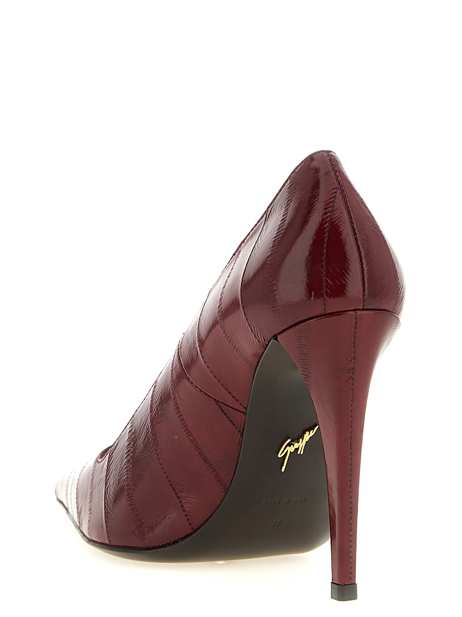 Giuseppe Zanotti Pumps mit hohem Absatz aus bordeauxrotem Leder