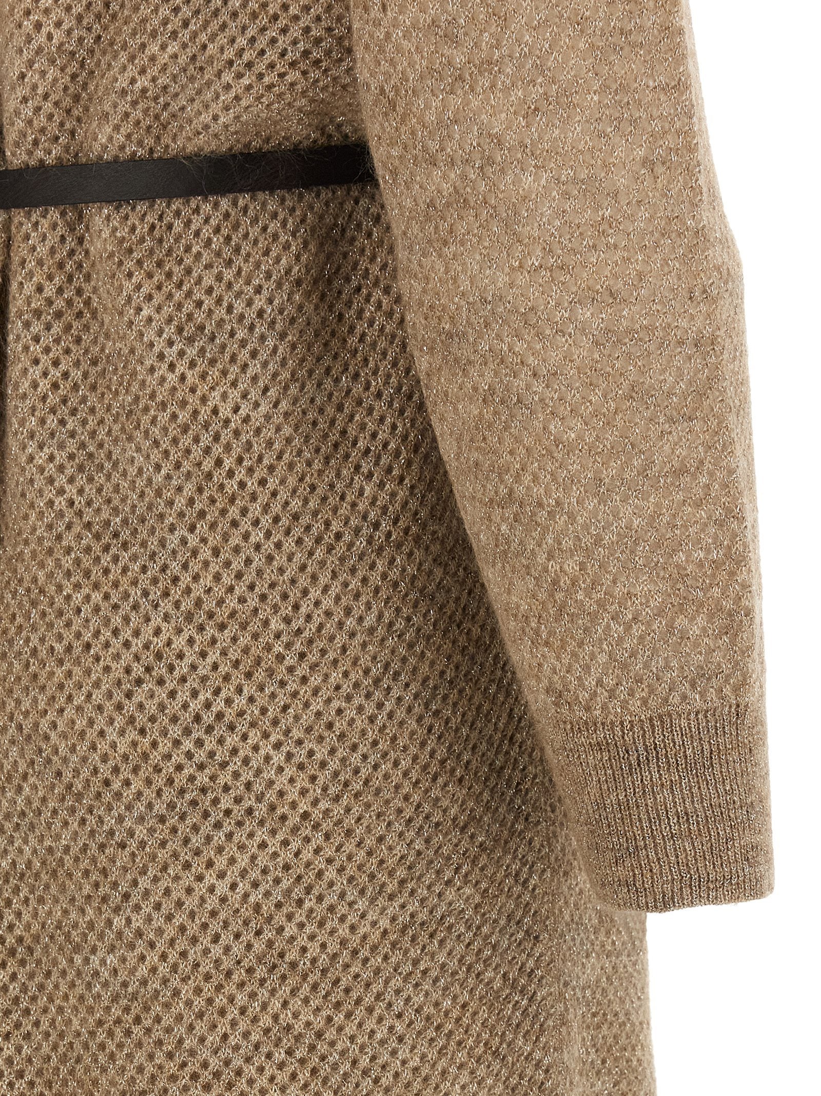 Brunello Cucinelli Beige Wollkleid Midi
