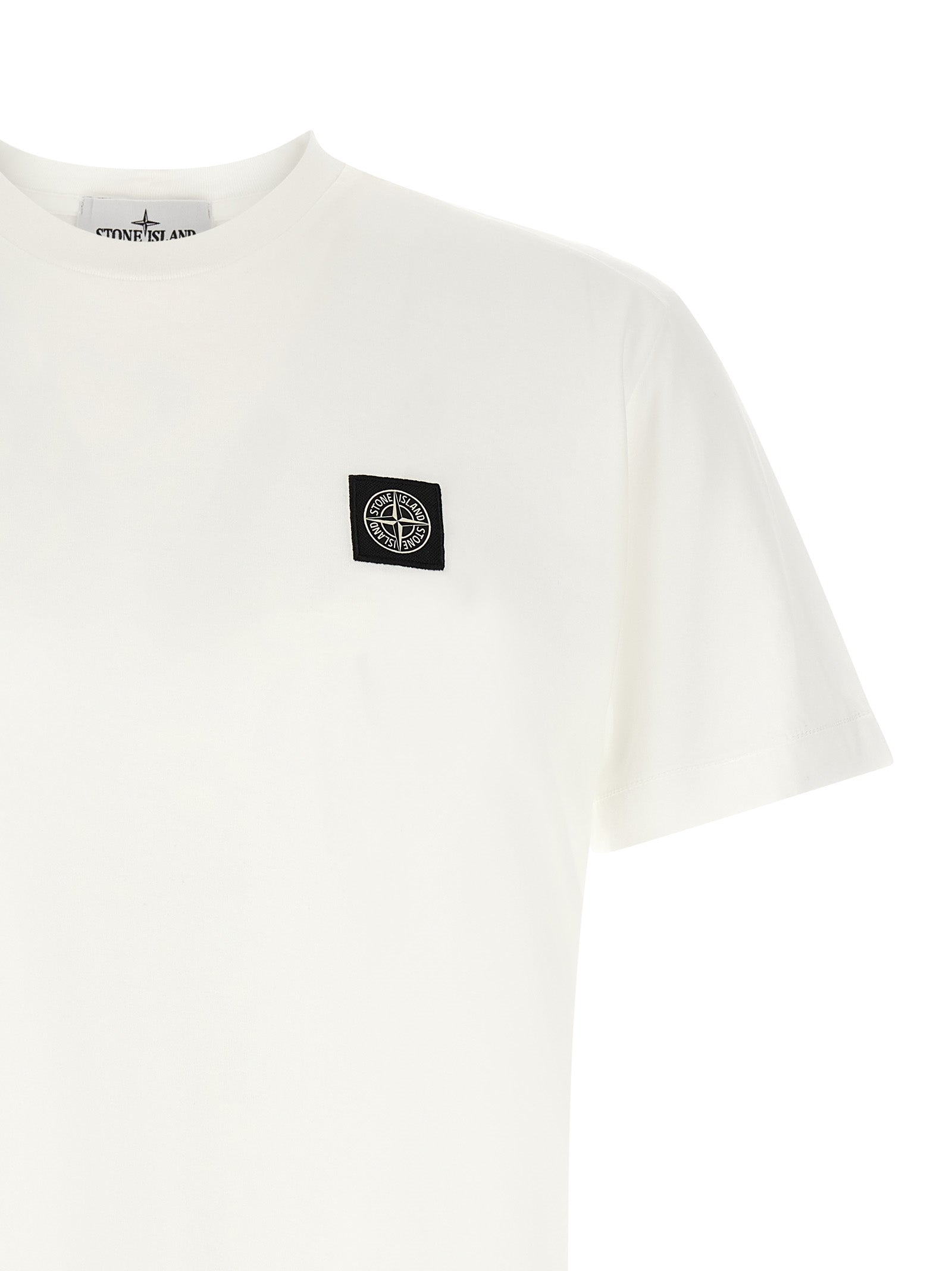 Stone Island Weißes Baumwoll-T-Shirt