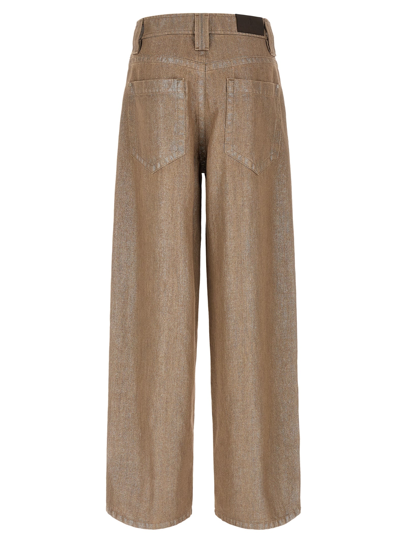 Brunello Cucinelli Beige Baumwoll Jeans im Relaxed Fit