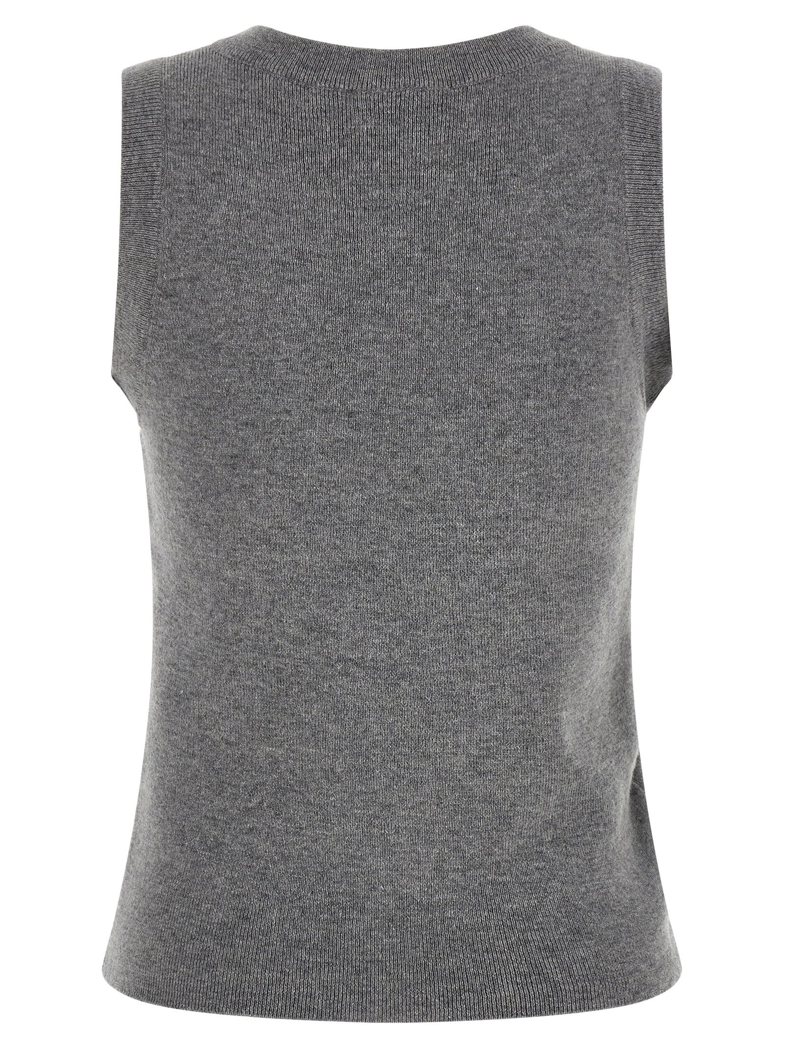 Giuseppe Di Morabito Grauer Ärmelloser Pullover aus reiner Schurwolle