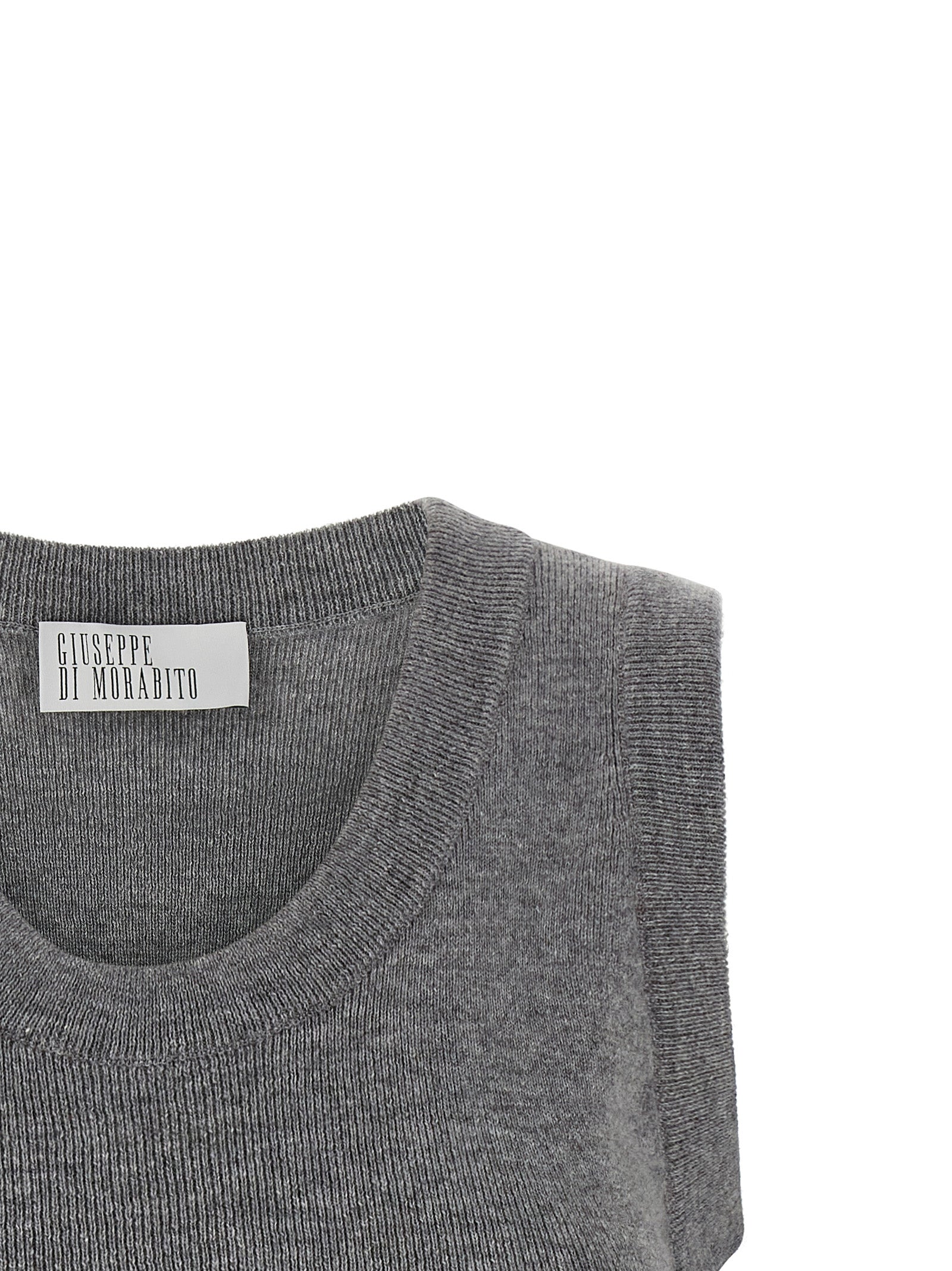 Giuseppe Di Morabito Grauer Ärmelloser Pullover aus reiner Schurwolle