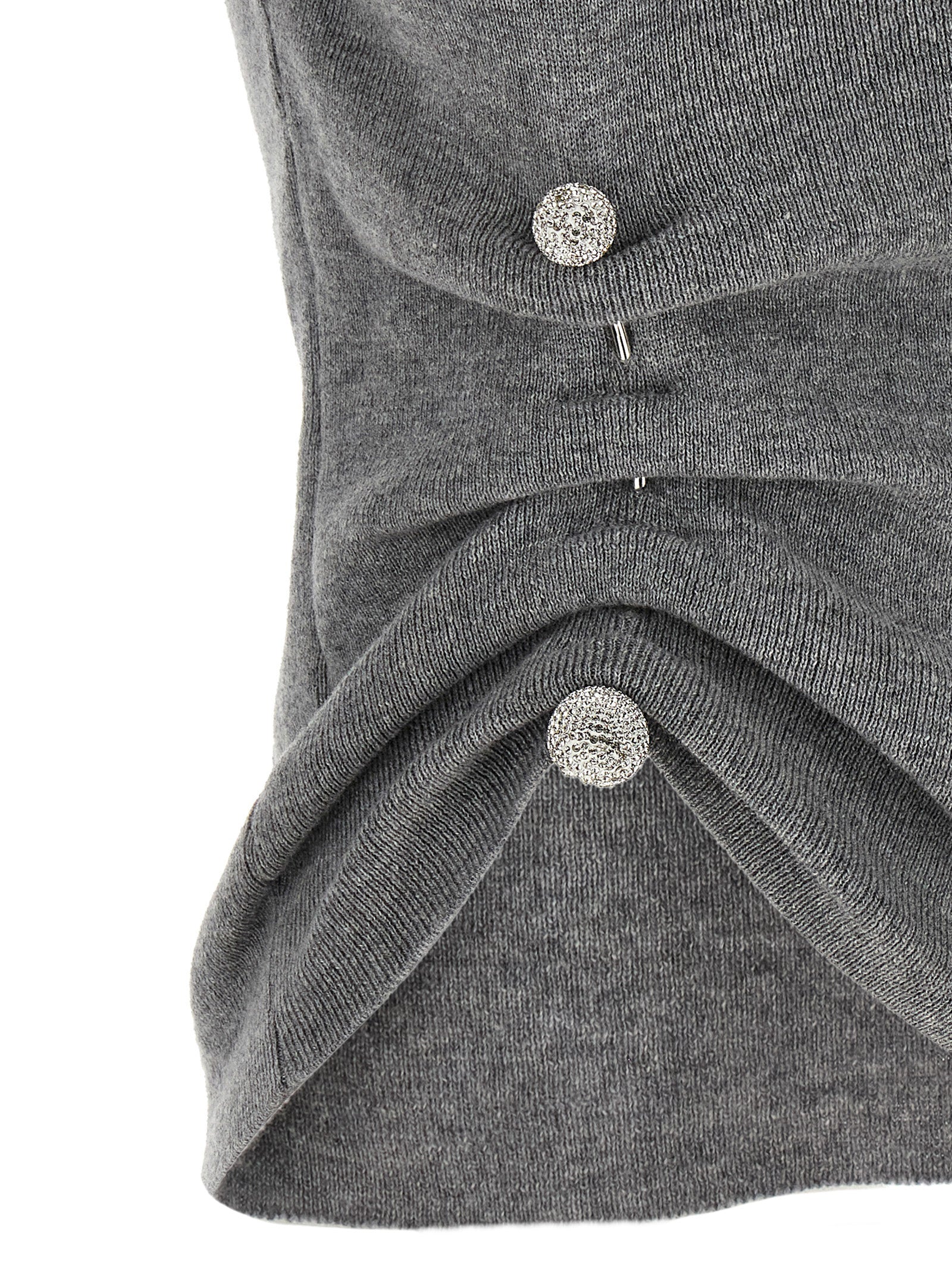 Giuseppe Di Morabito Grauer Ärmelloser Pullover aus reiner Schurwolle
