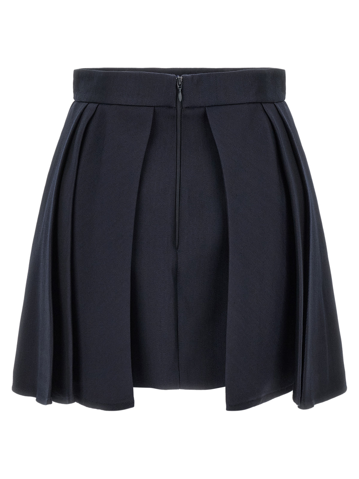 Elisabetta Franchi Langer Rock aus blauer Schurwolle