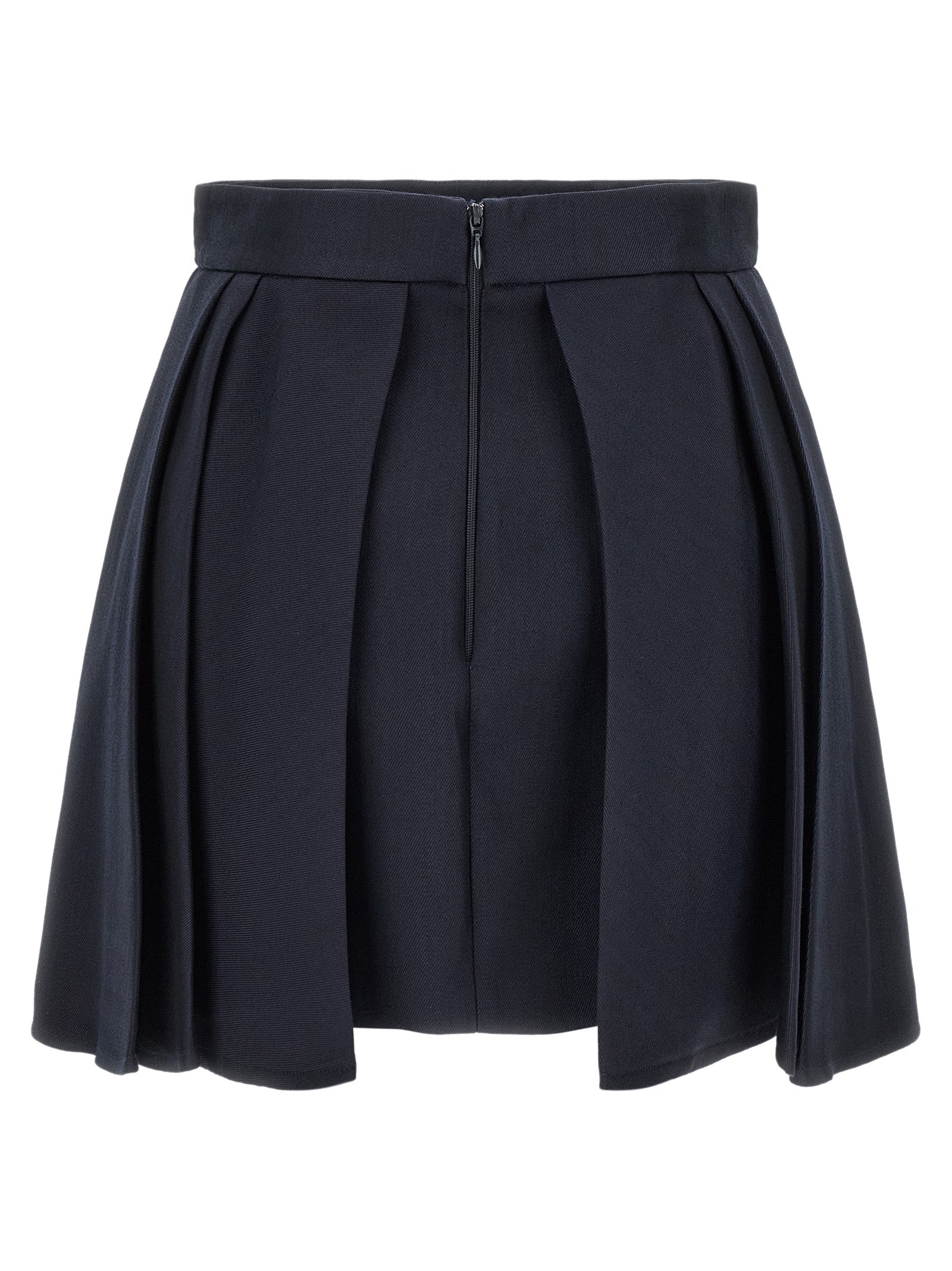 Elisabetta Franchi Langer Rock aus blauer Schurwolle