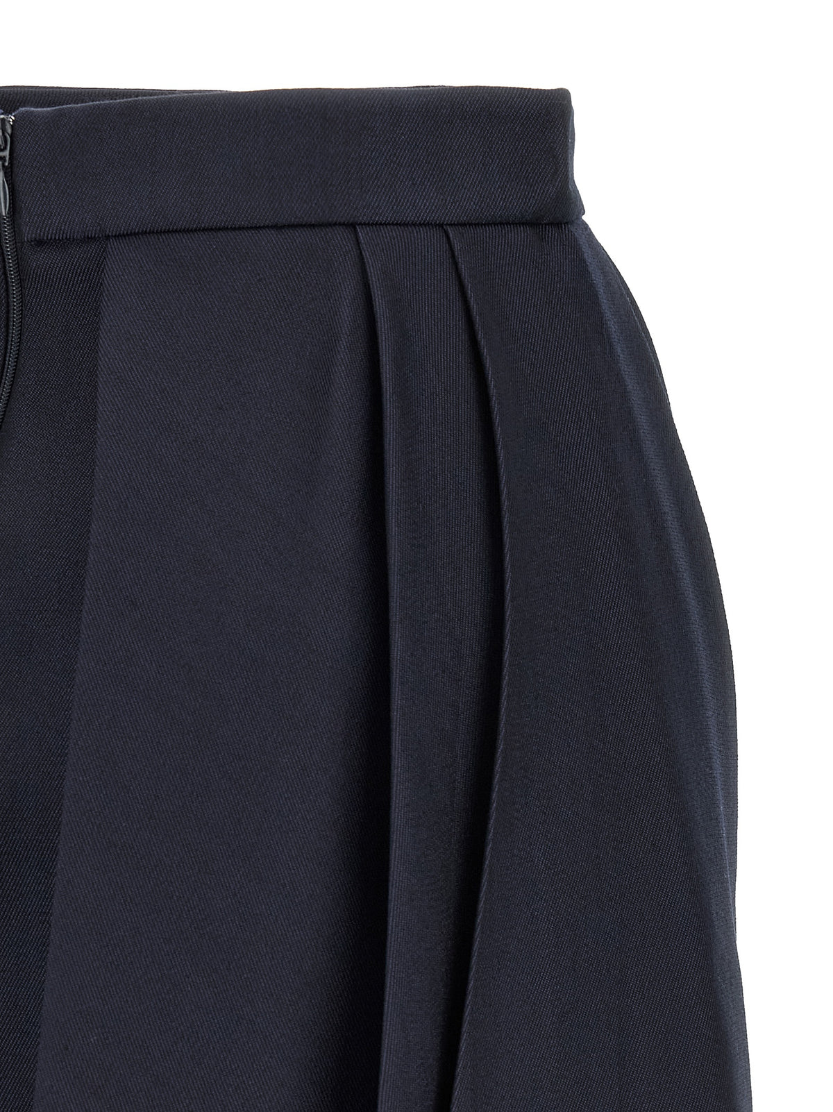 Elisabetta Franchi Langer Rock aus blauer Schurwolle