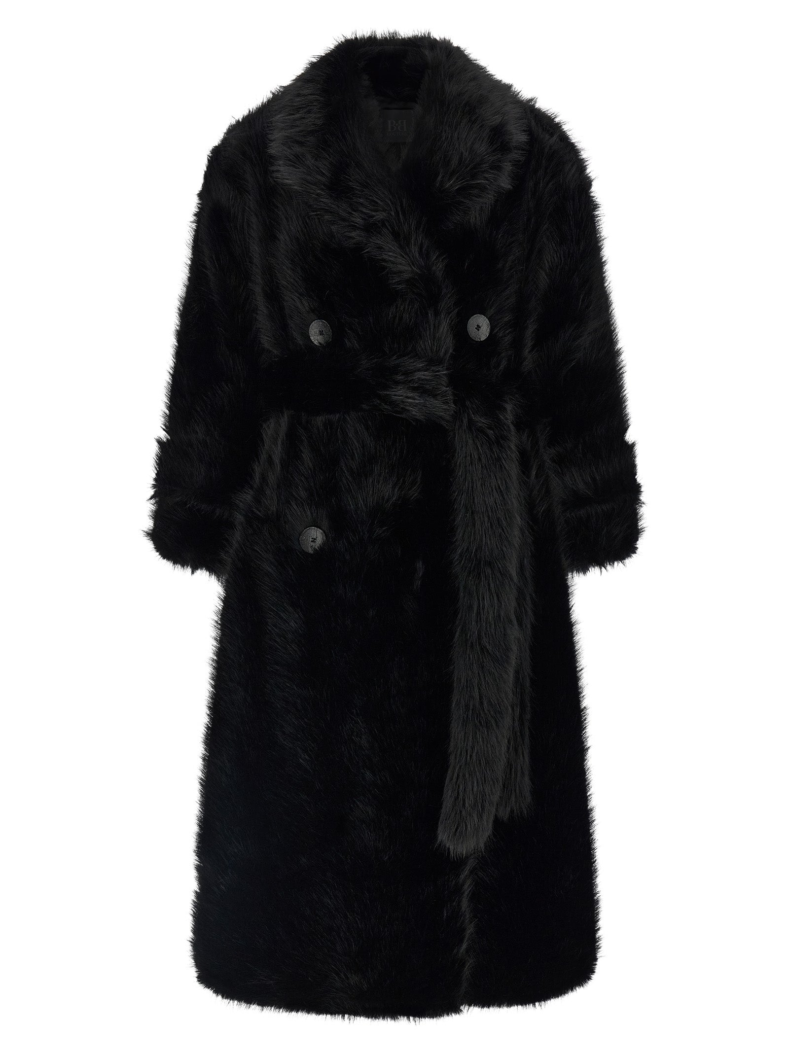 B&B COUTURE Schwarzer Polyester-Mantel