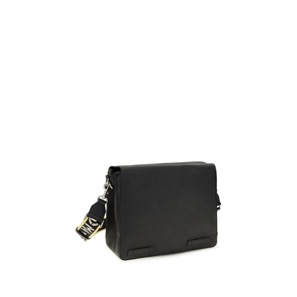 Fendi Schwarze Bos Taurus Kalbsleder Schultertasche