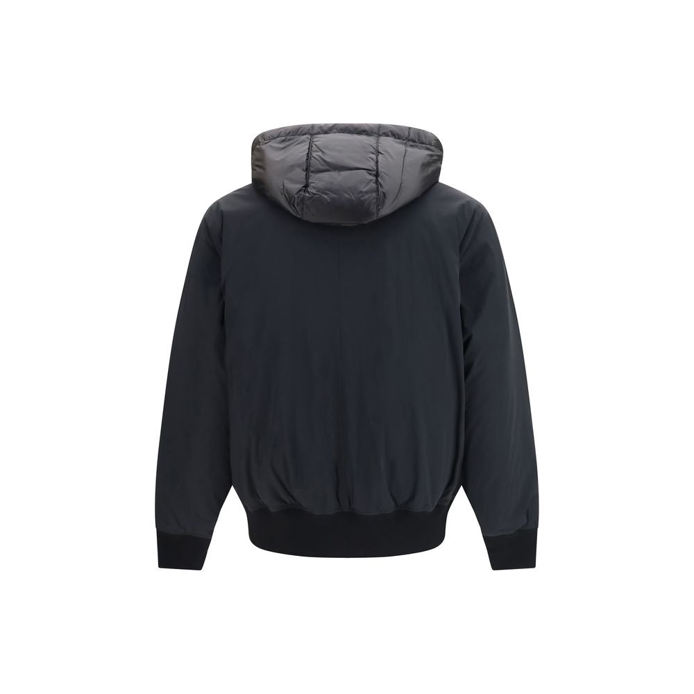 Moose Knuckles Schwarze Nylon-Jacke in voller Länge