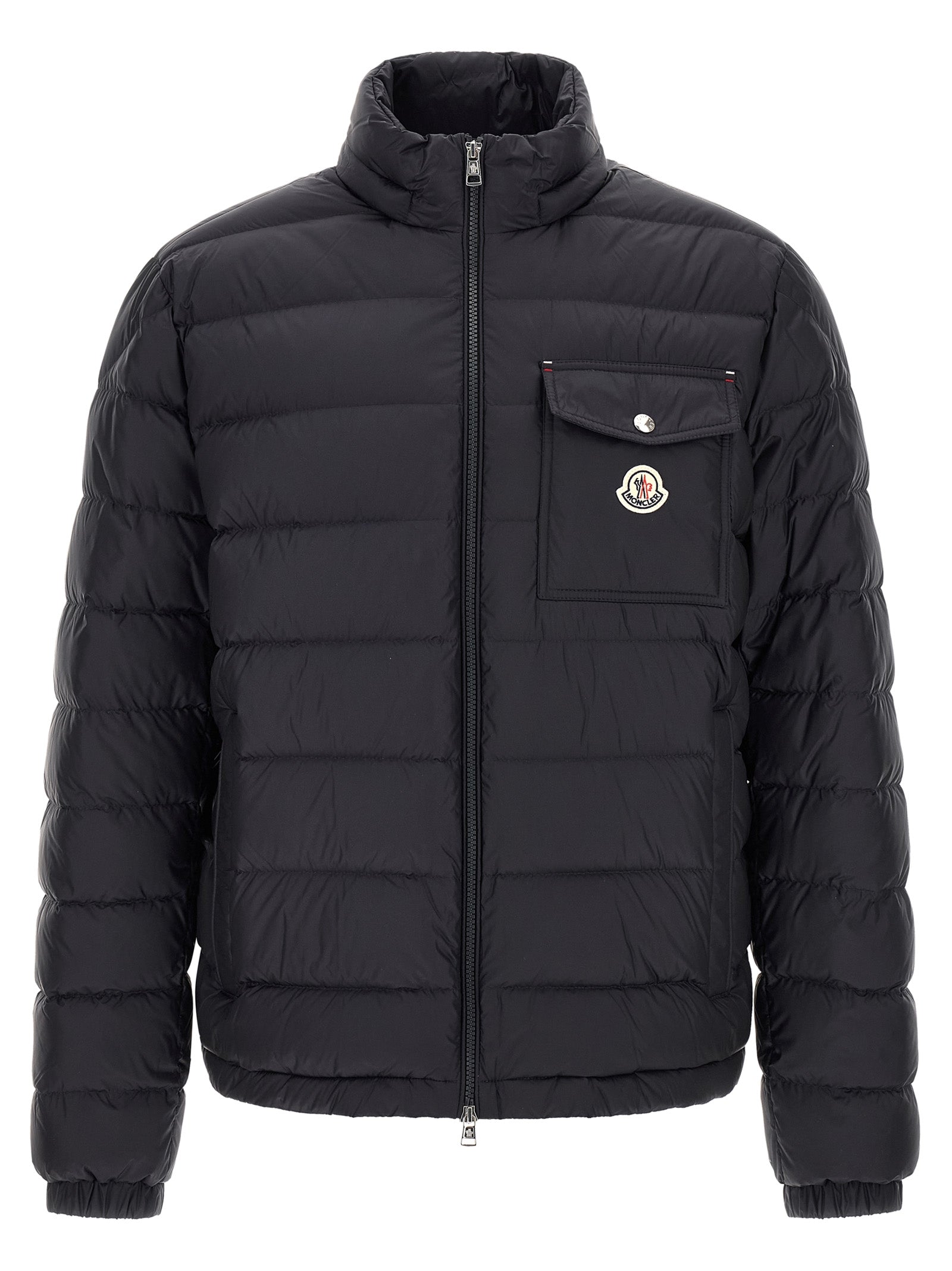 Moncler Blaue Polyamid-Jacke in voller Länge