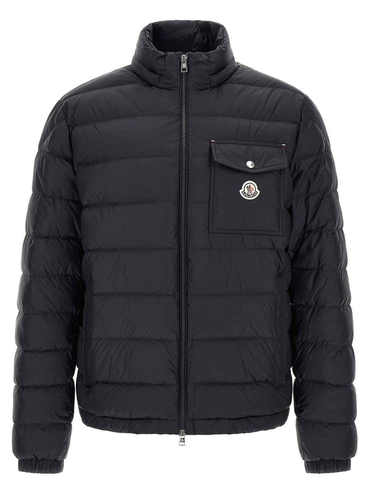 Moncler Blaue Polyamid-Jacke in voller Länge