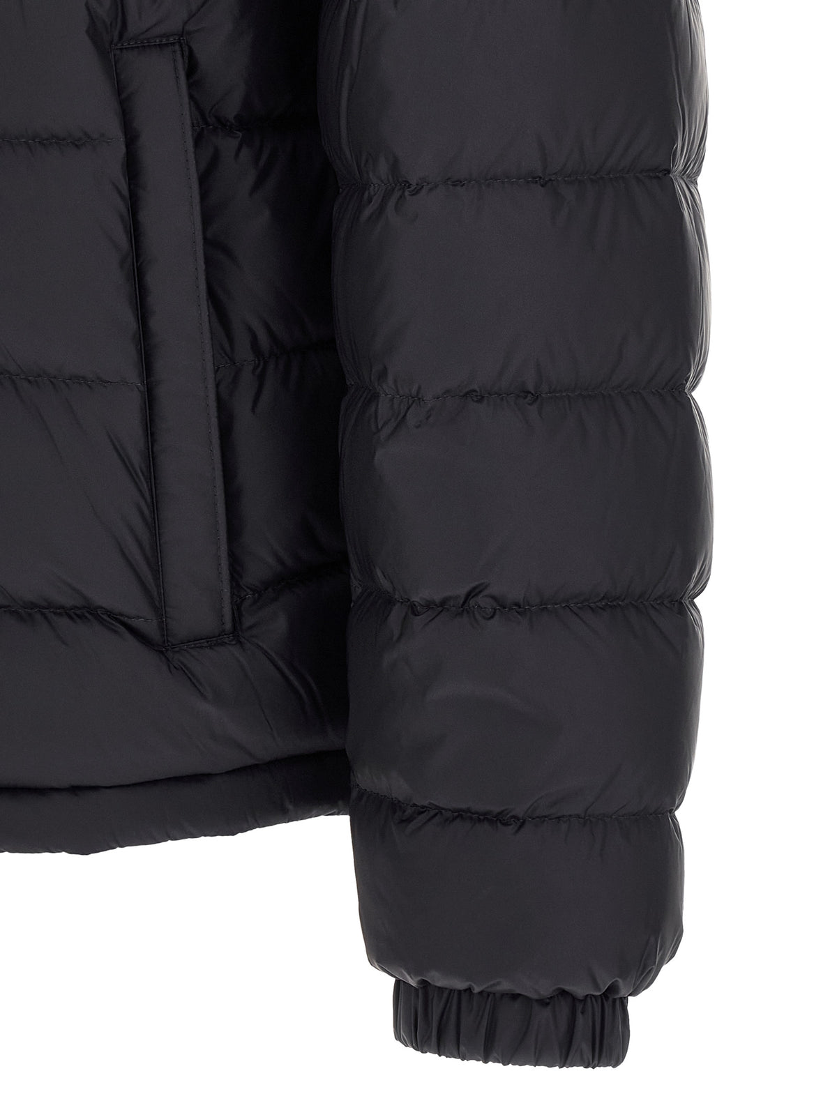 Moncler Blaue Polyamid-Jacke in voller Länge