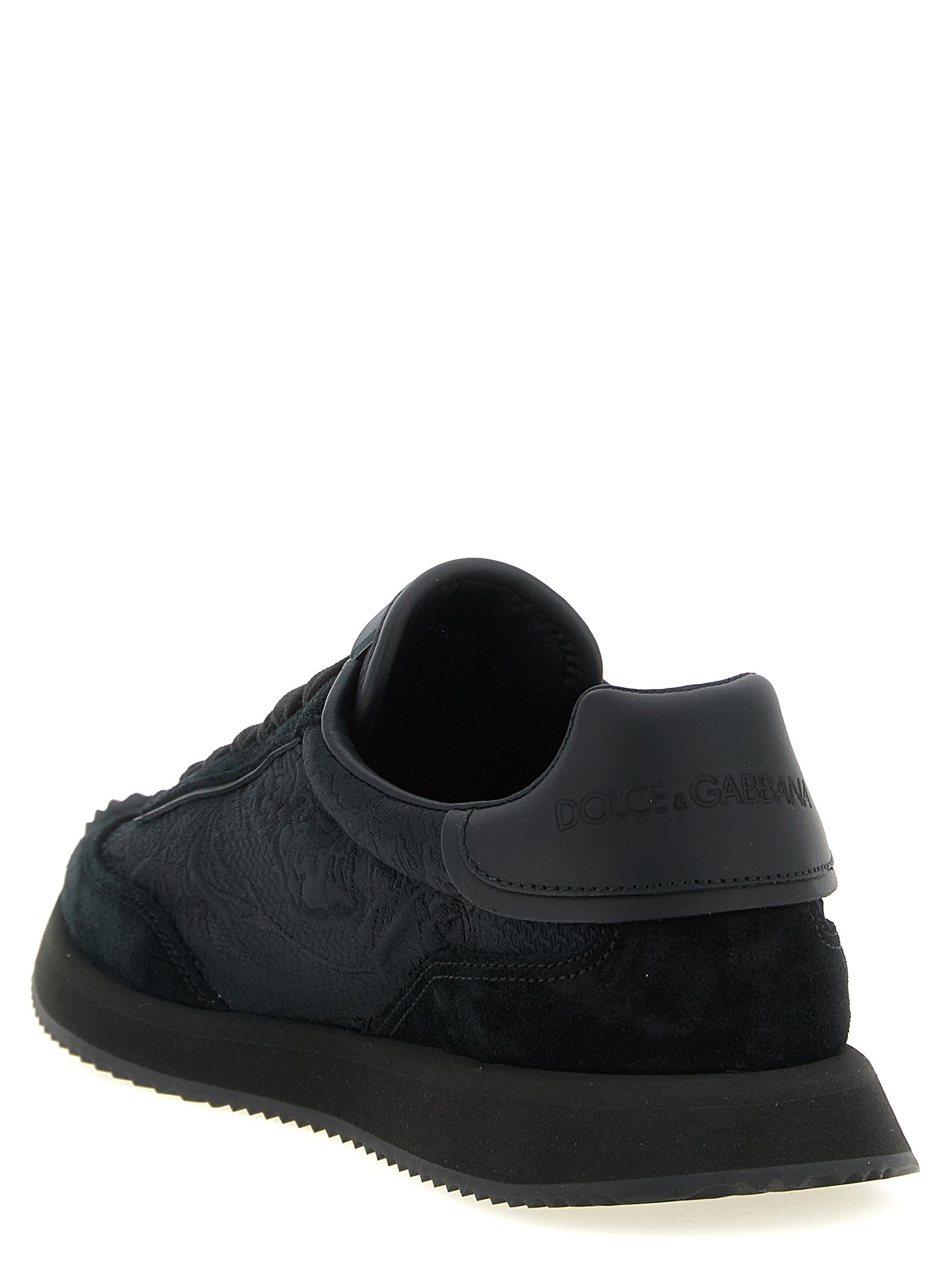 Dolce & Gabbana Schwarze Leder-Sneaker im Athletic-Stil