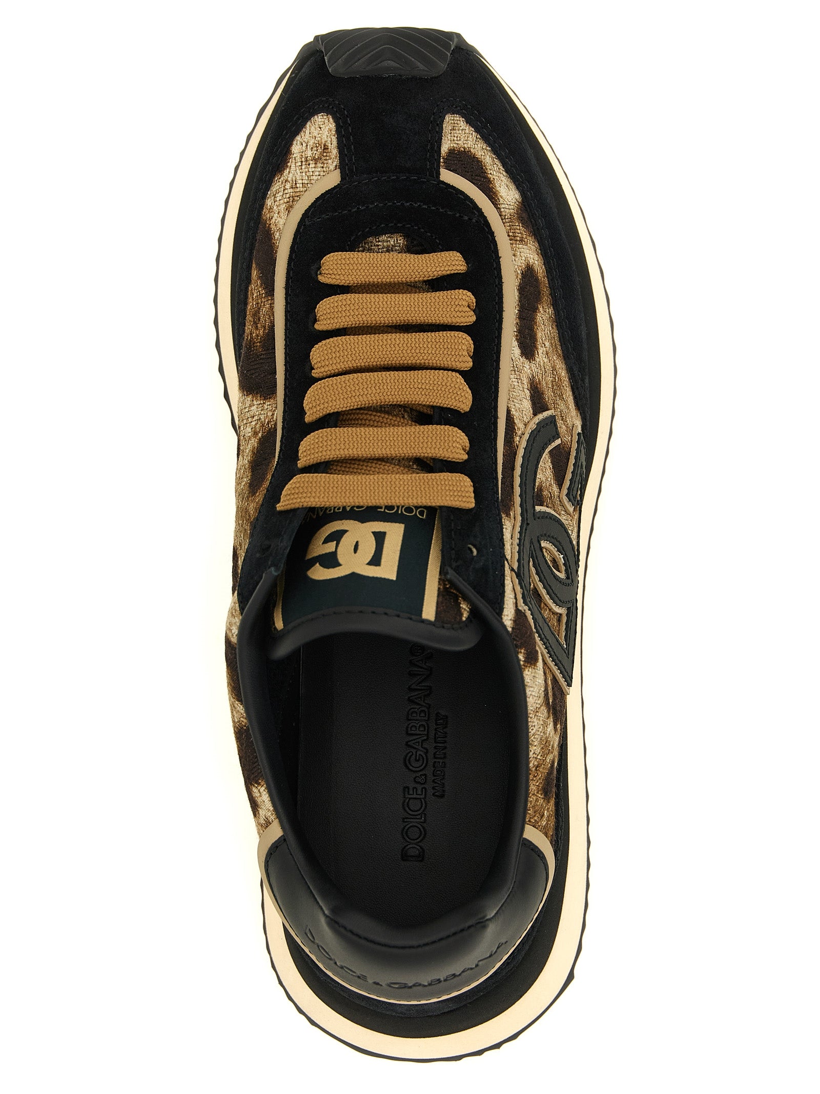 Dolce & Gabbana Mehrfarbige Low-Top-Sneaker aus Baumwolle
