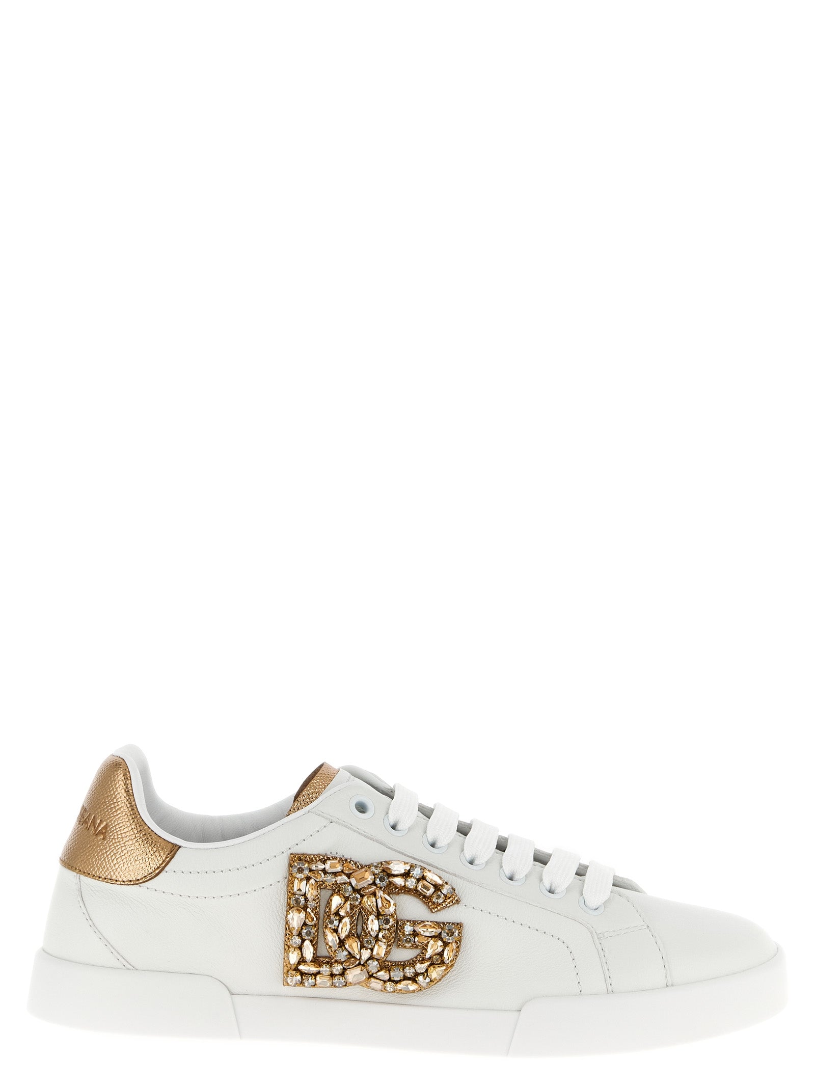 Dolce & Gabbana Sneakers aus Kalbsleder in Gold