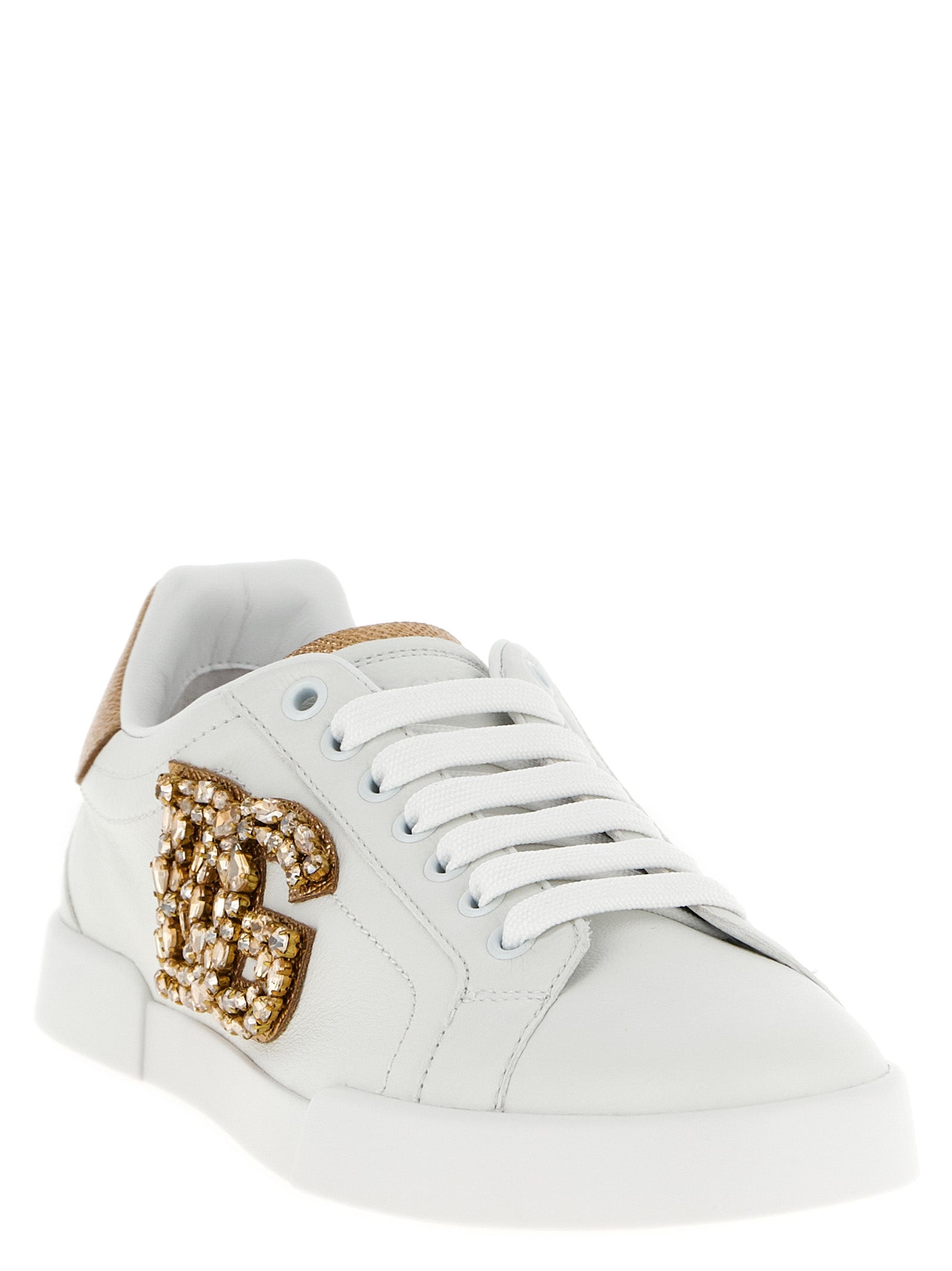 Dolce & Gabbana Sneakers aus Kalbsleder in Gold