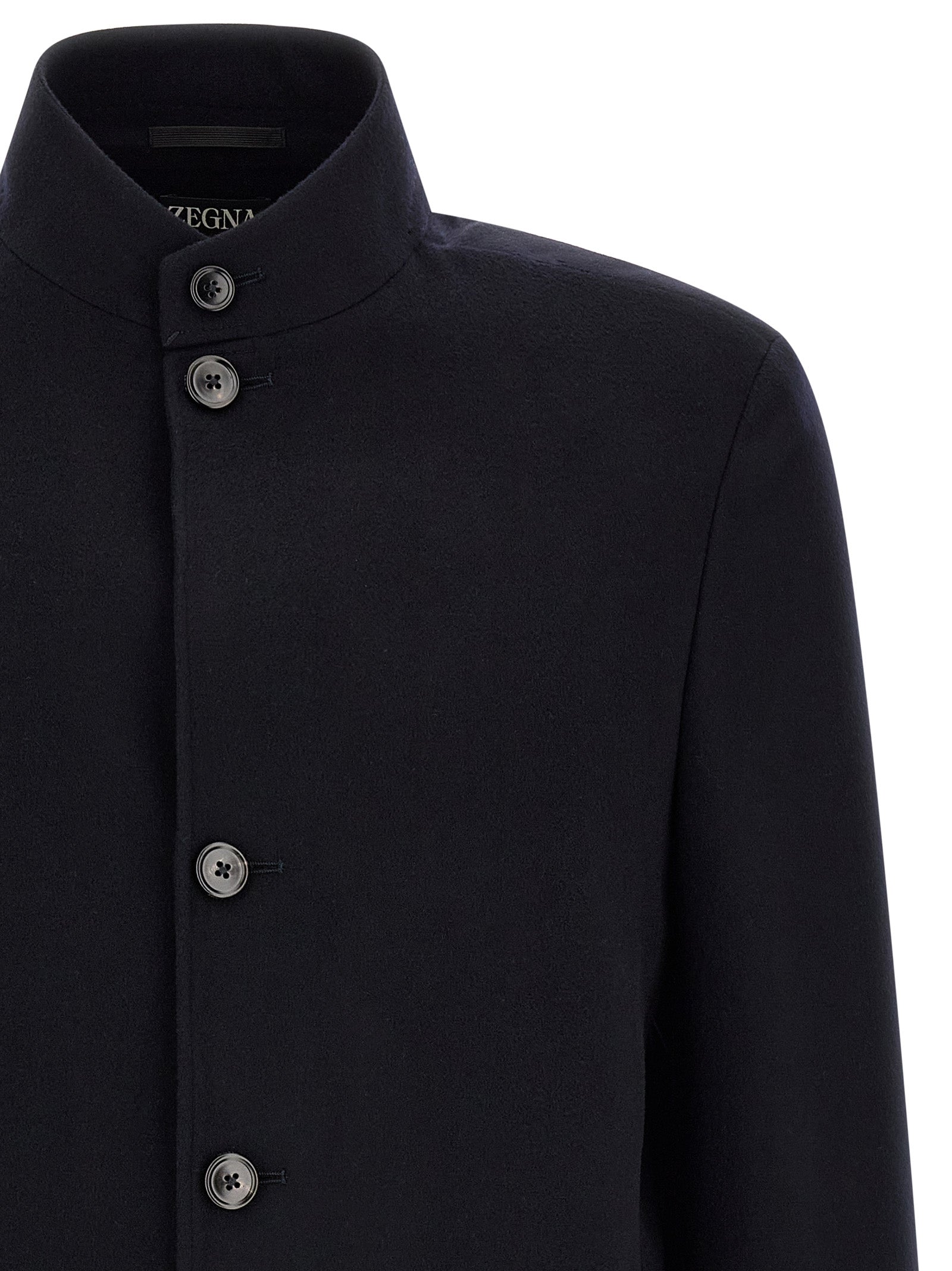 ZEGNA Blaue Kaschmir-Jacke in voller Länge