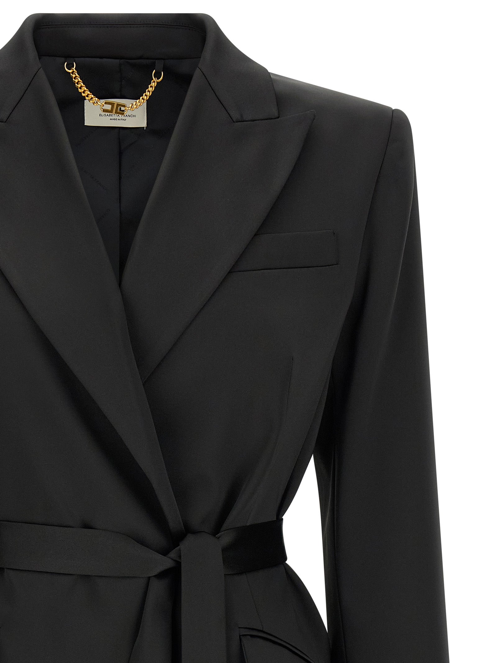 Elisabetta Franchi Schwarzer Blazer aus Polyester