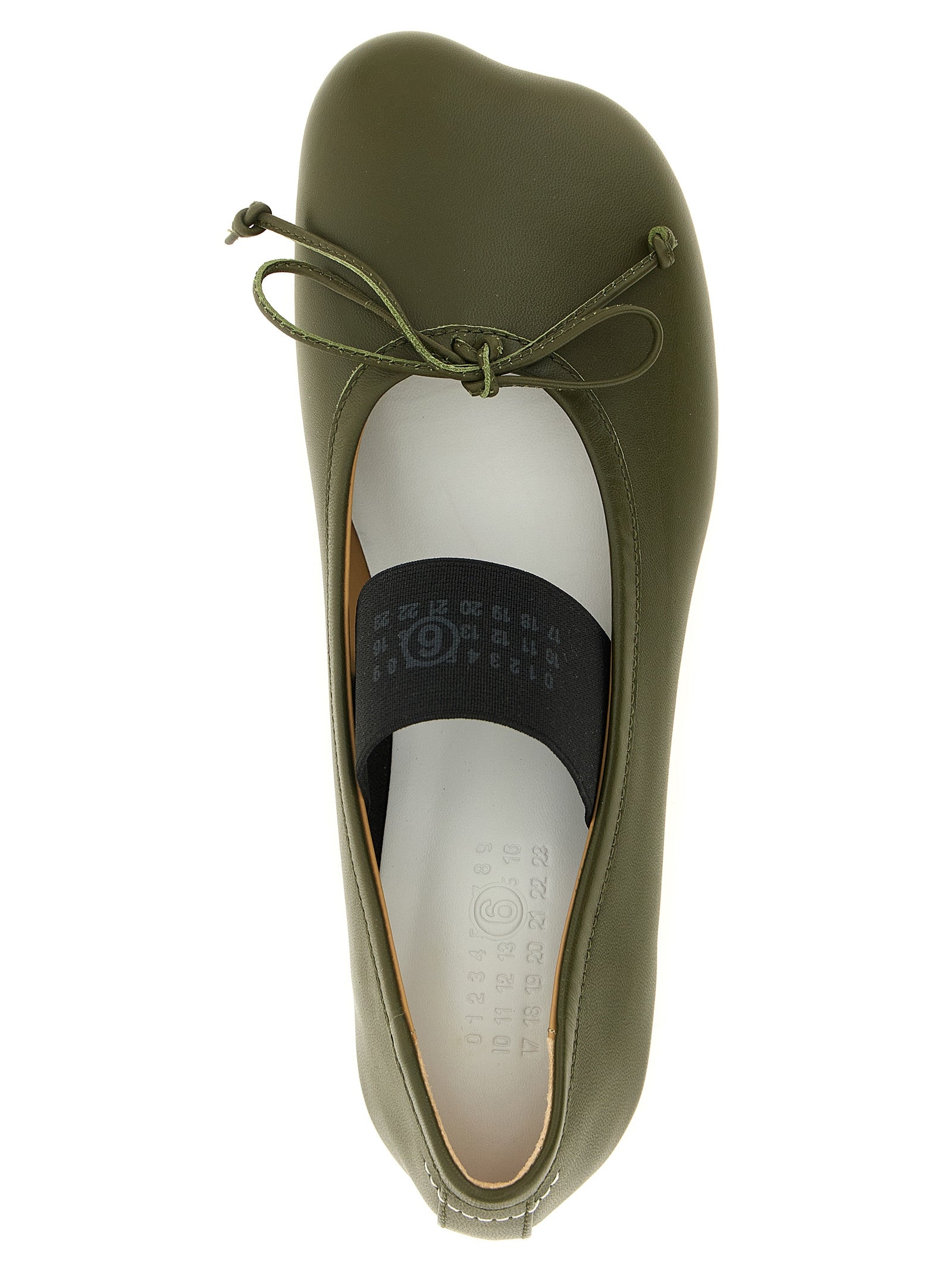 MM6 Maison Margiela Zweifarbige Ballerinas aus Lammleder