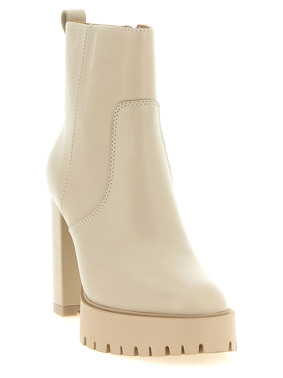 PINKO Weiße Ankle Boots aus Kalbsleder
