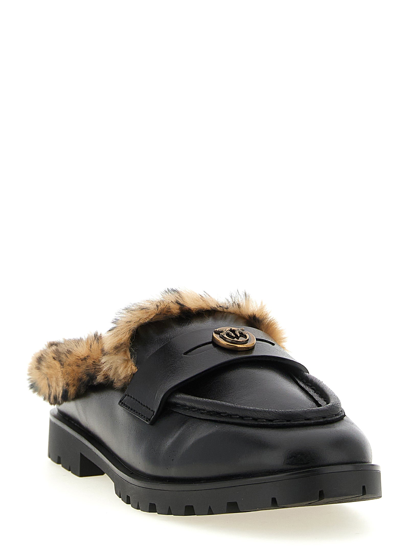 PINKO Schwarze Mules aus Rindsleder