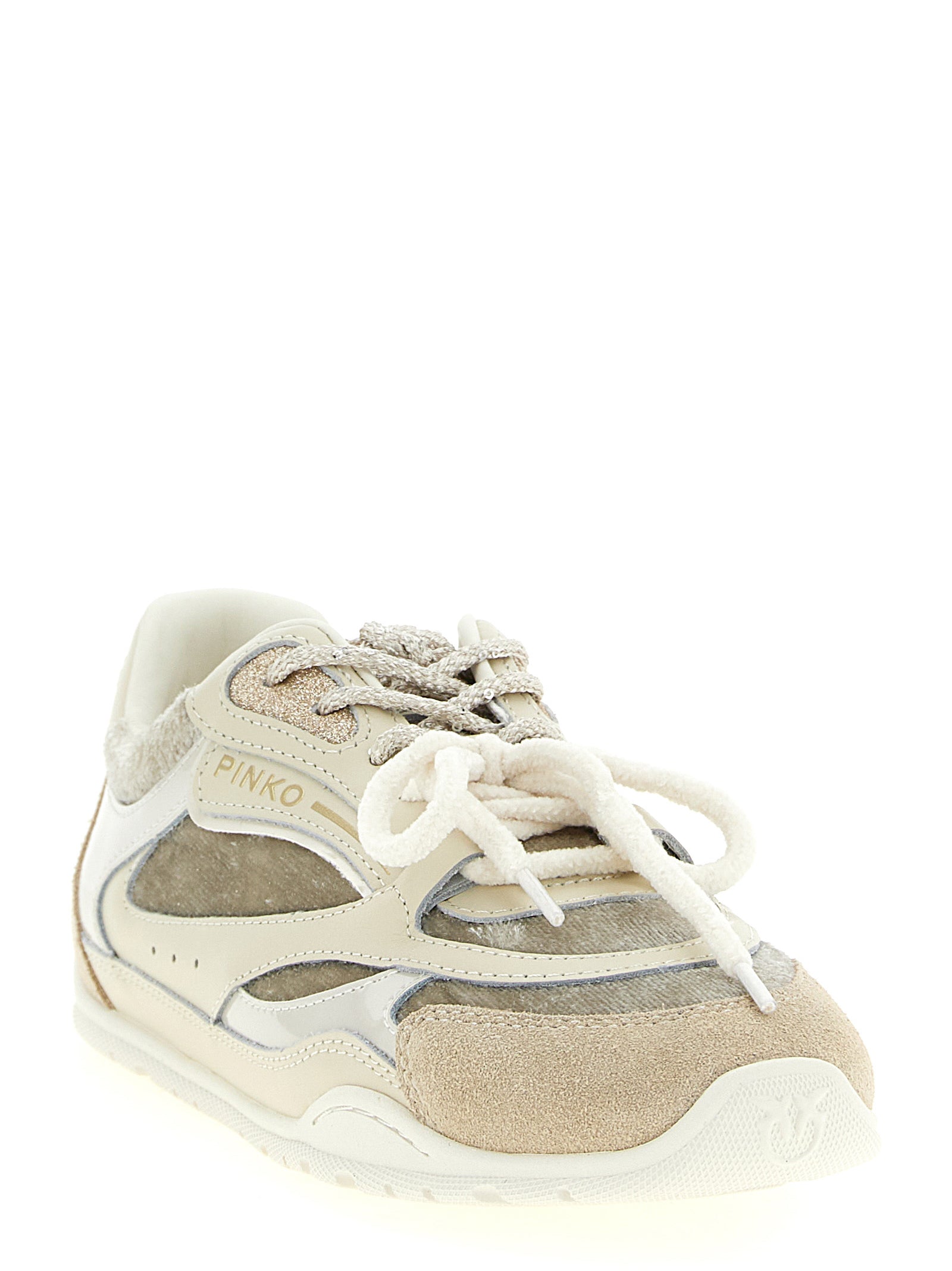 PINKO Weiße Low-Top-Sneaker aus Leder