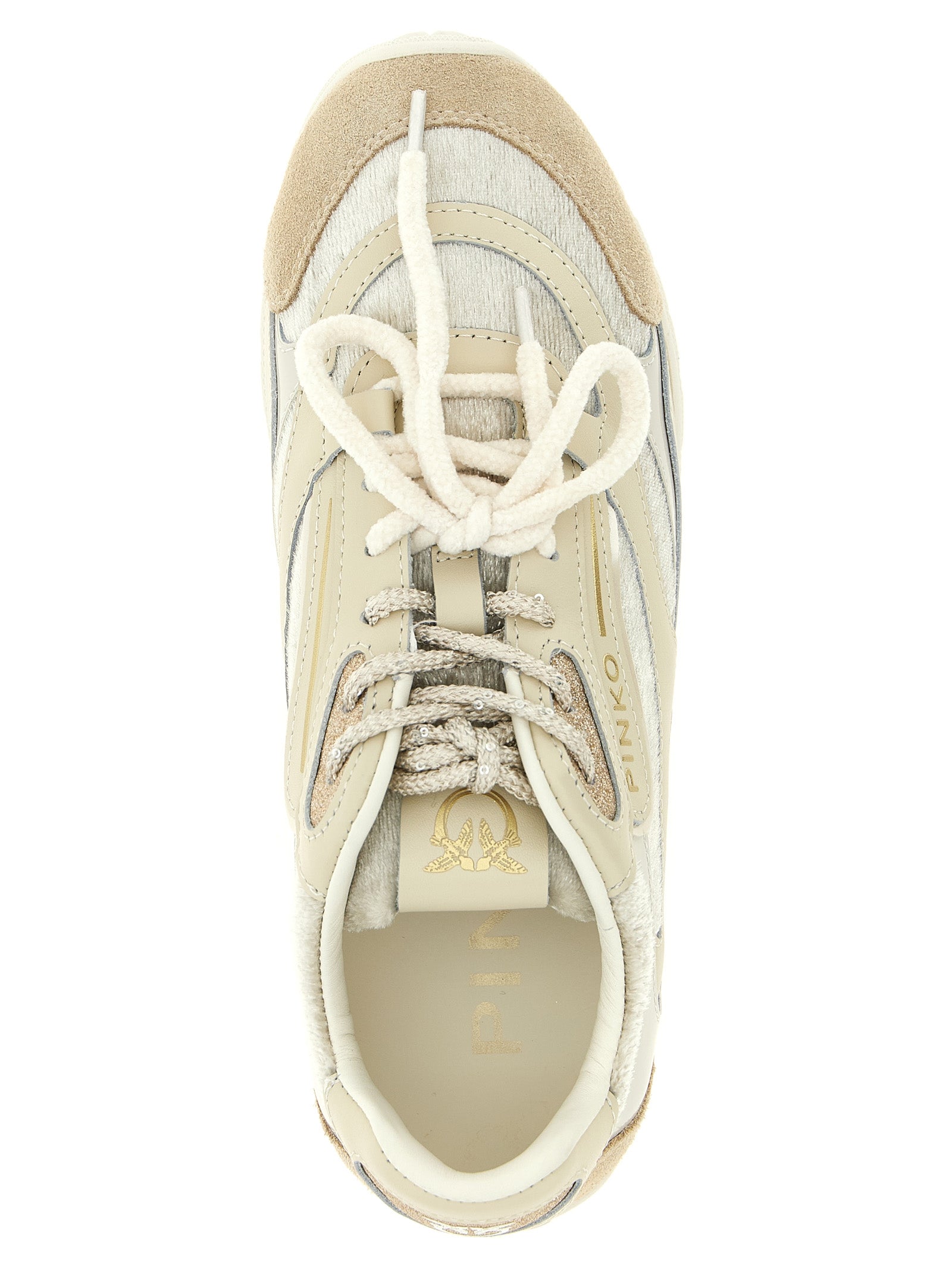 PINKO Weiße Low-Top-Sneaker aus Leder