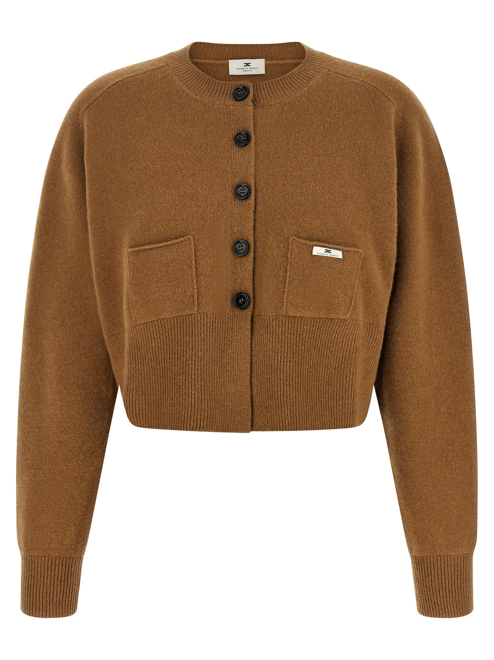 Elisabetta Franchi Brauner Wollcardigan