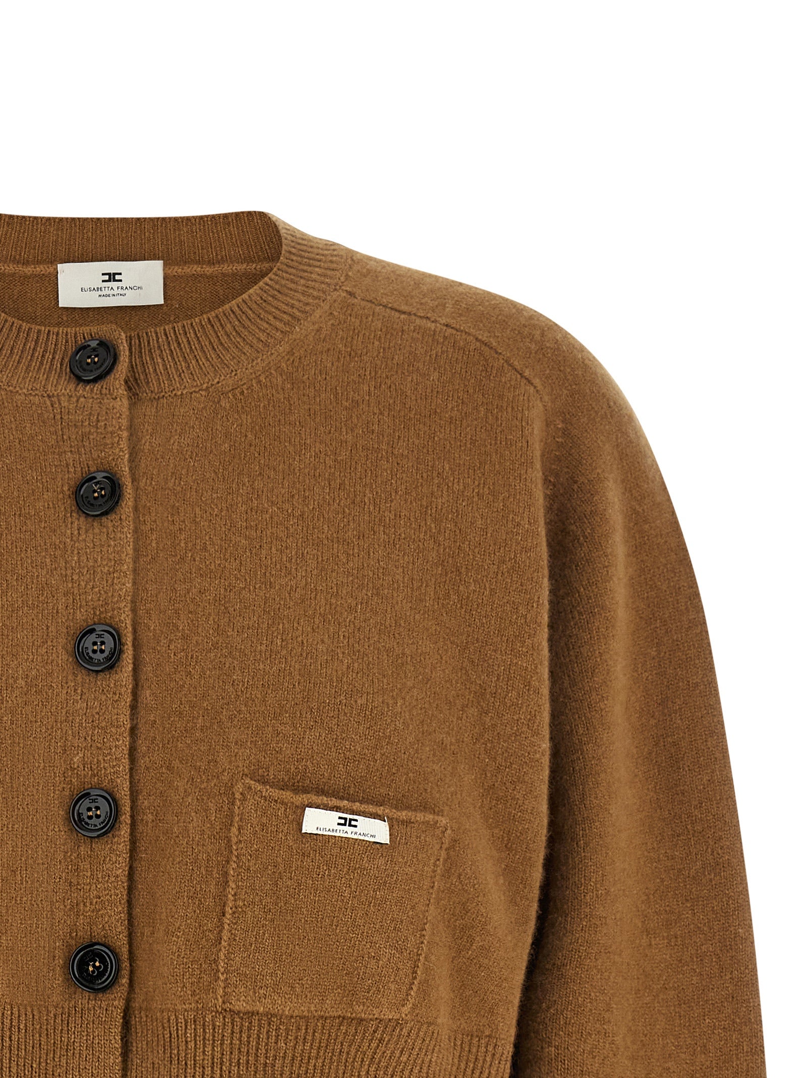 Elisabetta Franchi Brauner Wollcardigan