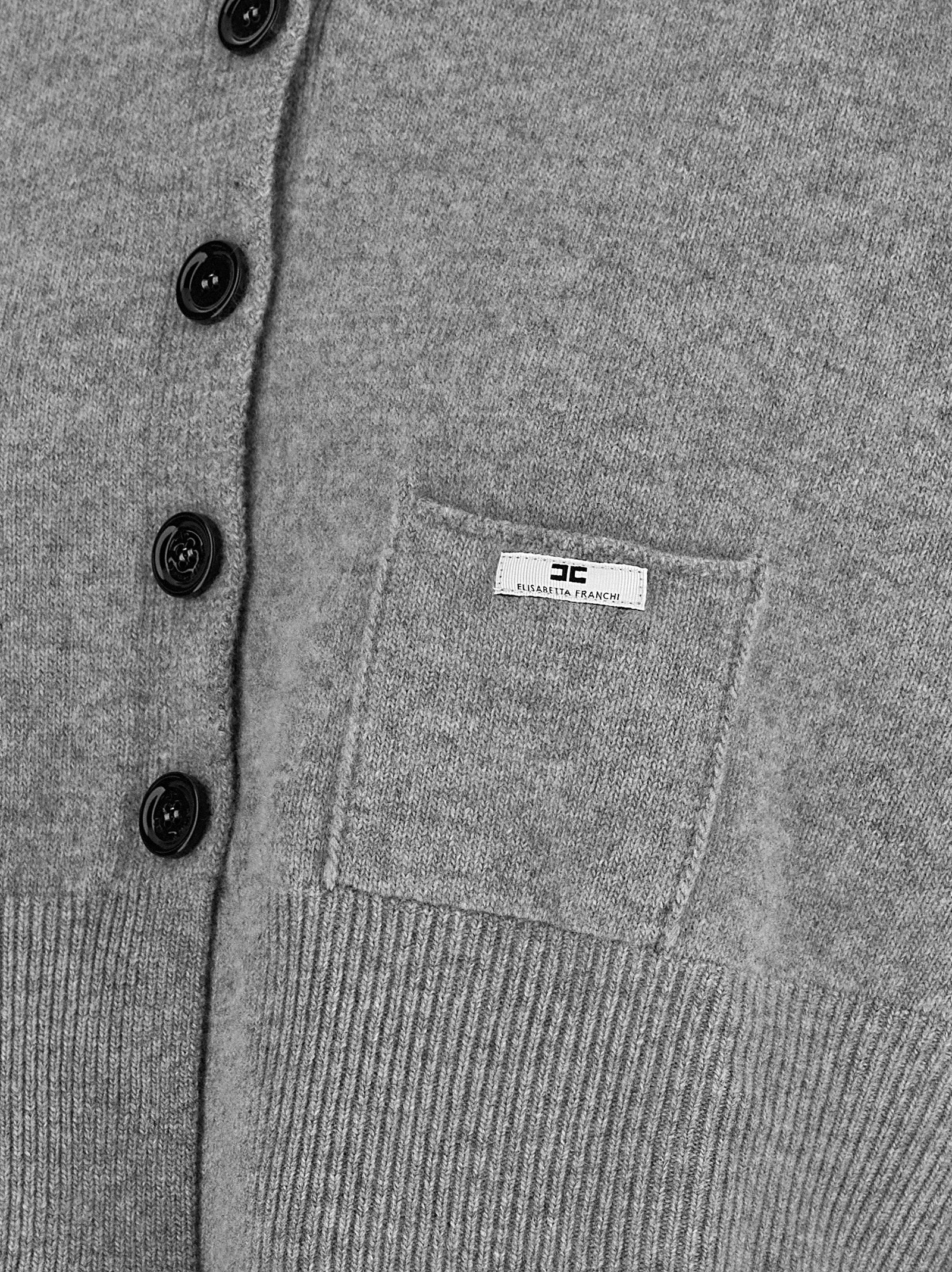 Elisabetta Franchi Grauer Wollcardigan