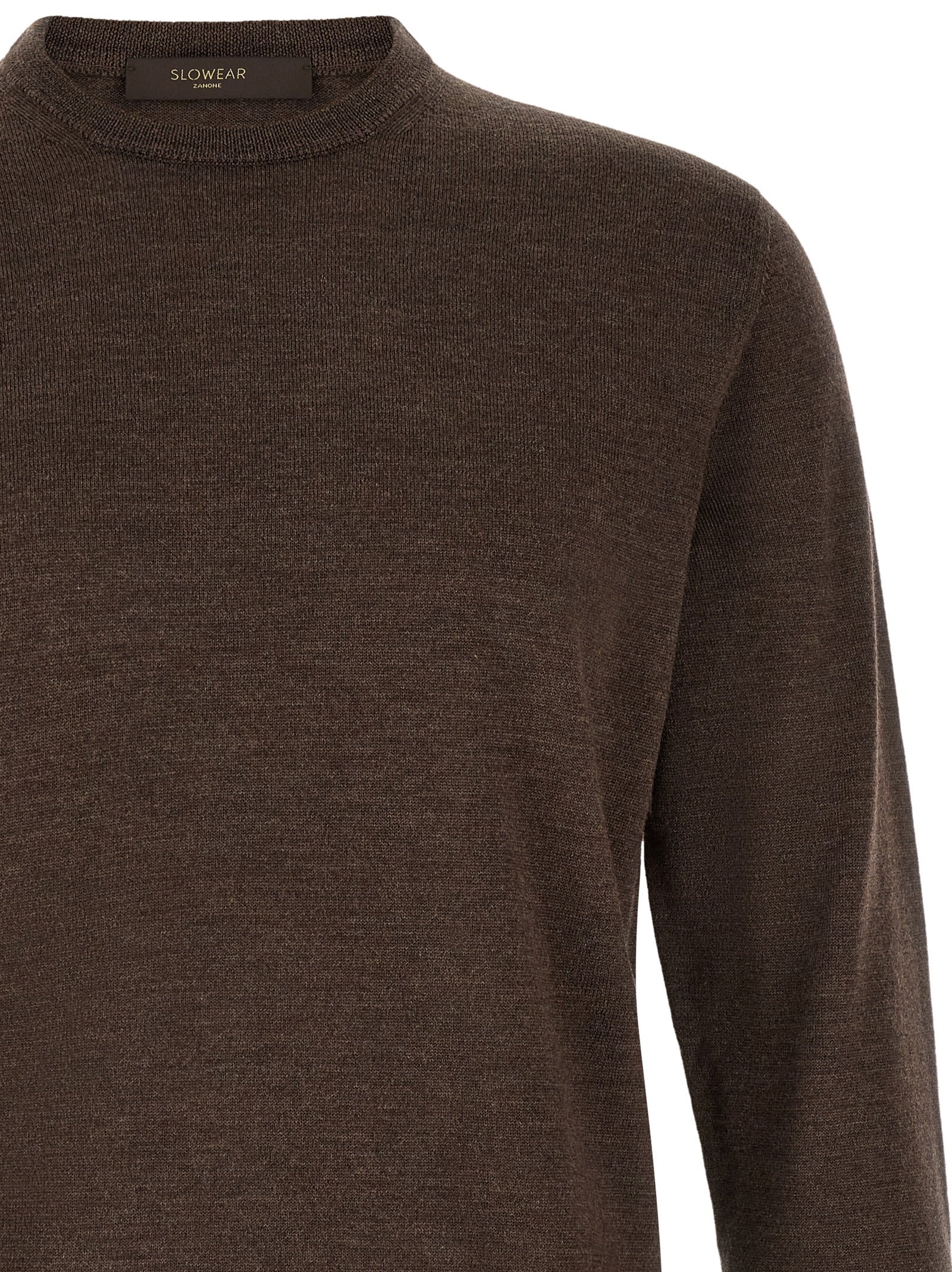 ZANONE Brauner Cardigan aus reiner Schurwolle