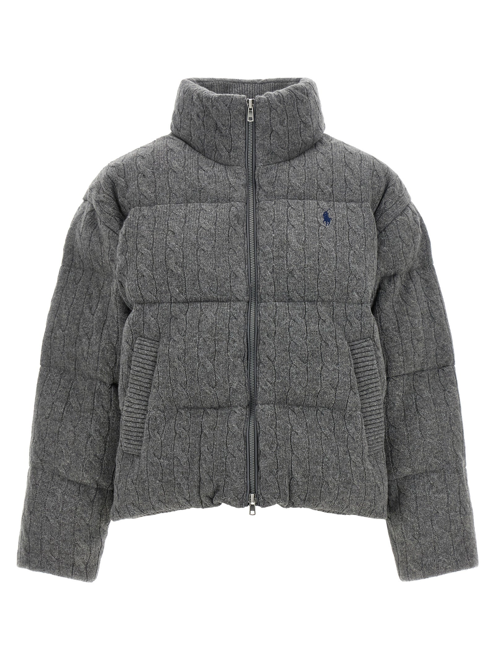 Polo Ralph Lauren Grauer Wollmantel in voller Länge