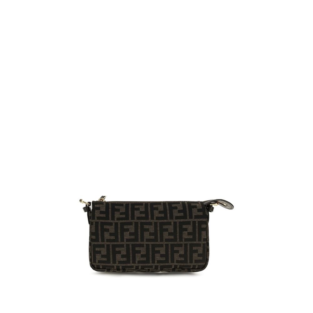 Fendi Braune Schultertasche aus Polyester