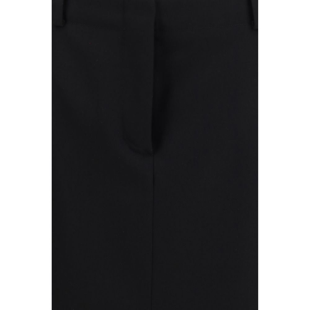 Fendi Schwarzer Oves Aries Wollrock Midi