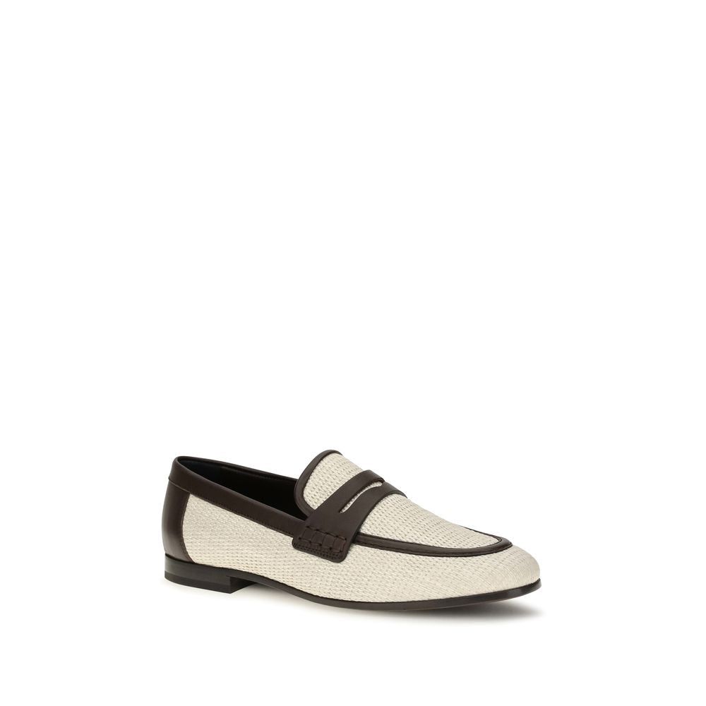 Brunello Cucinelli Beige Polyamid Slipper-Loafer