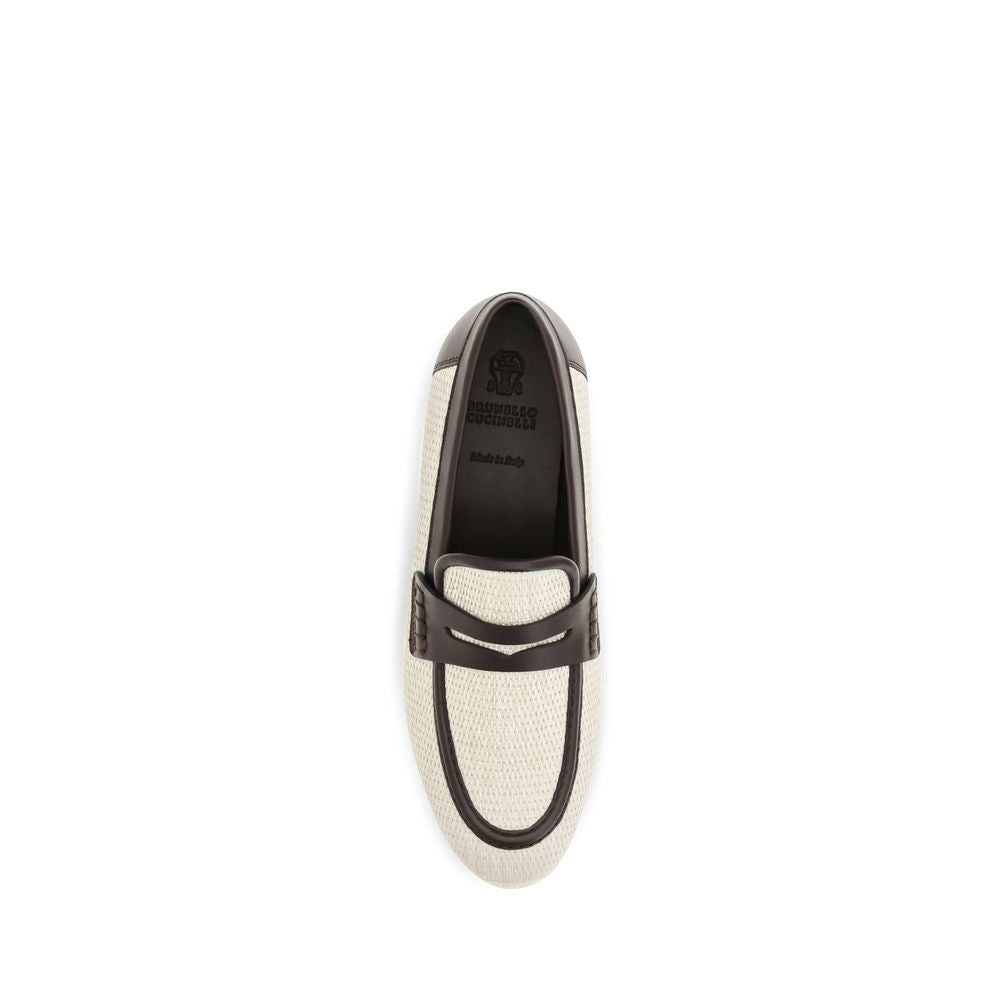 Brunello Cucinelli Beige Polyamid Slipper-Loafer