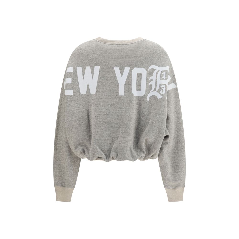 R13 Grauer Baumwollpullover