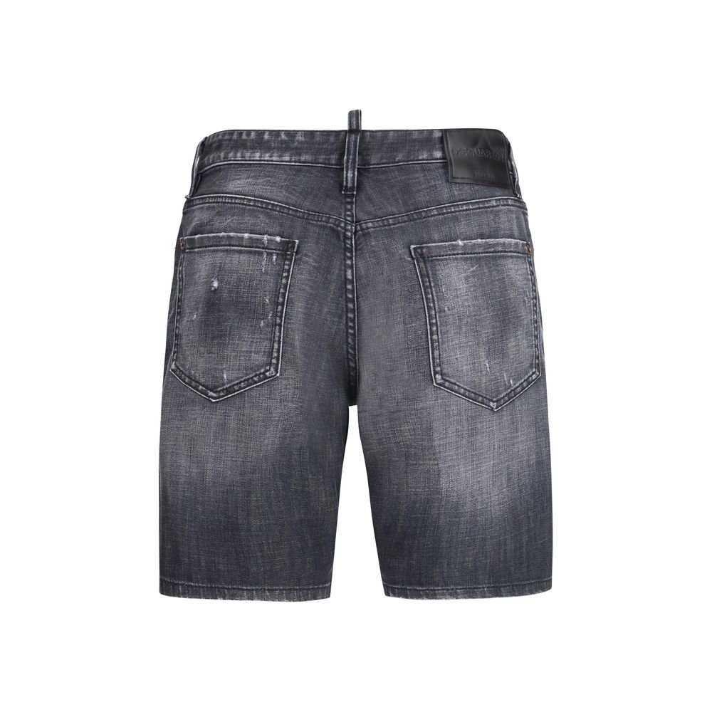 Dsquared² Schwarze Baumwoll-Bermudashorts
